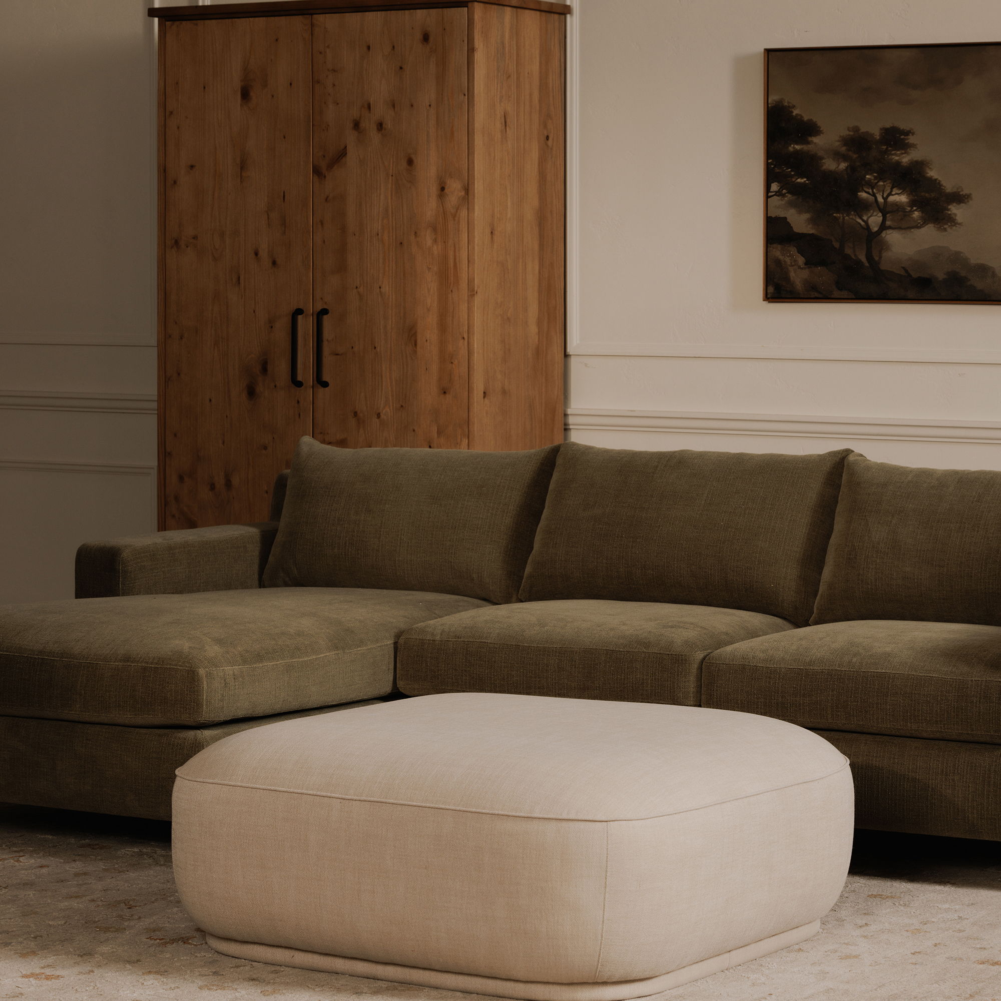 Marion - Square Ottoman - Beige