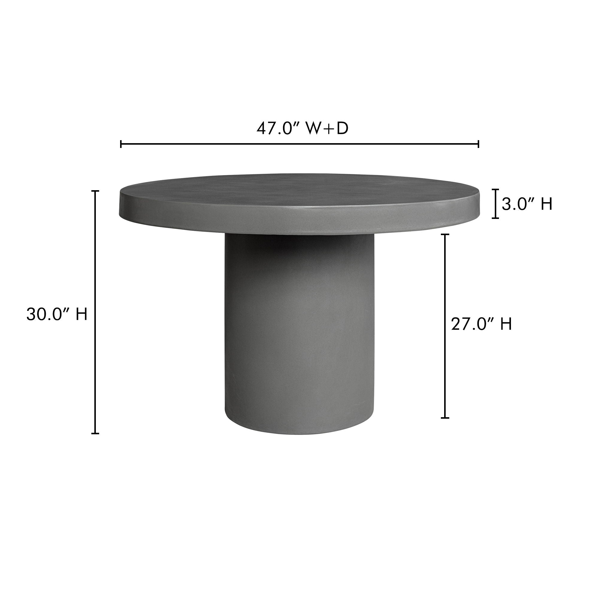 Cassius - Round Outdoor Dining Table - Cement