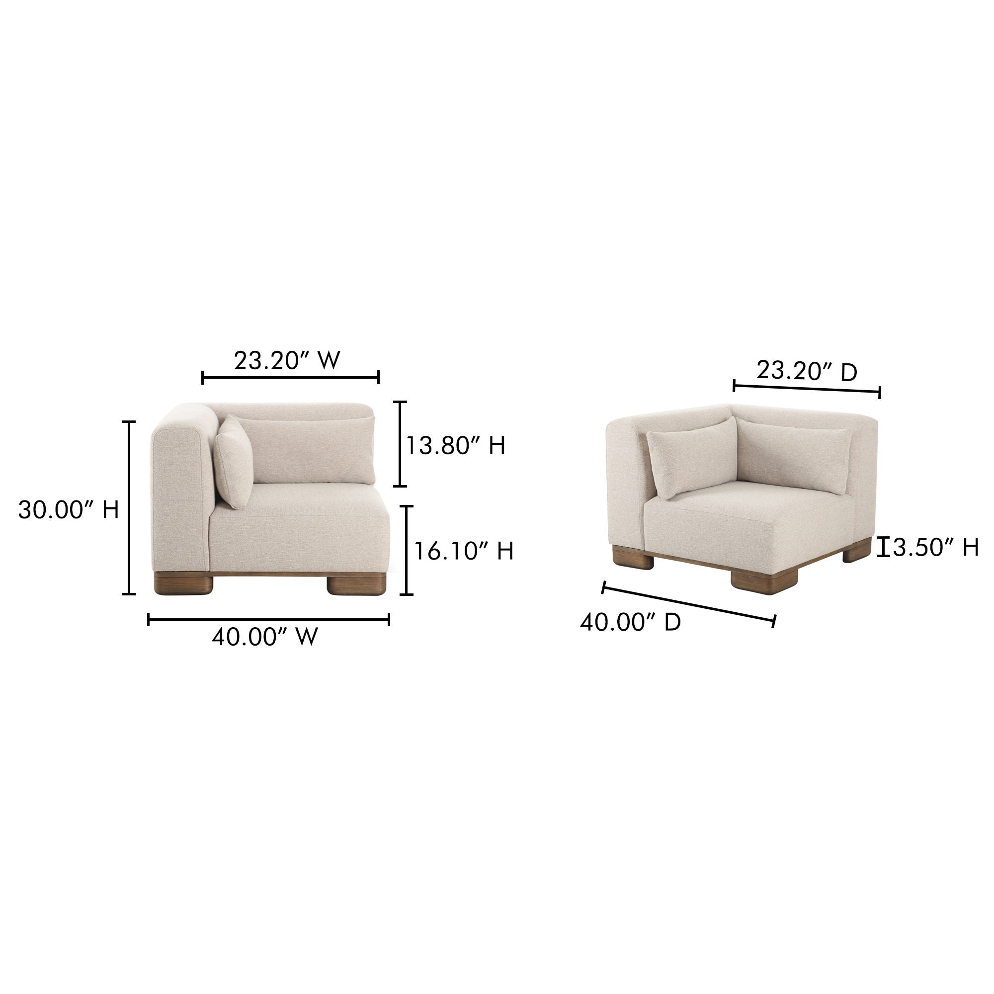 June - Corner Chair - Oatmeal