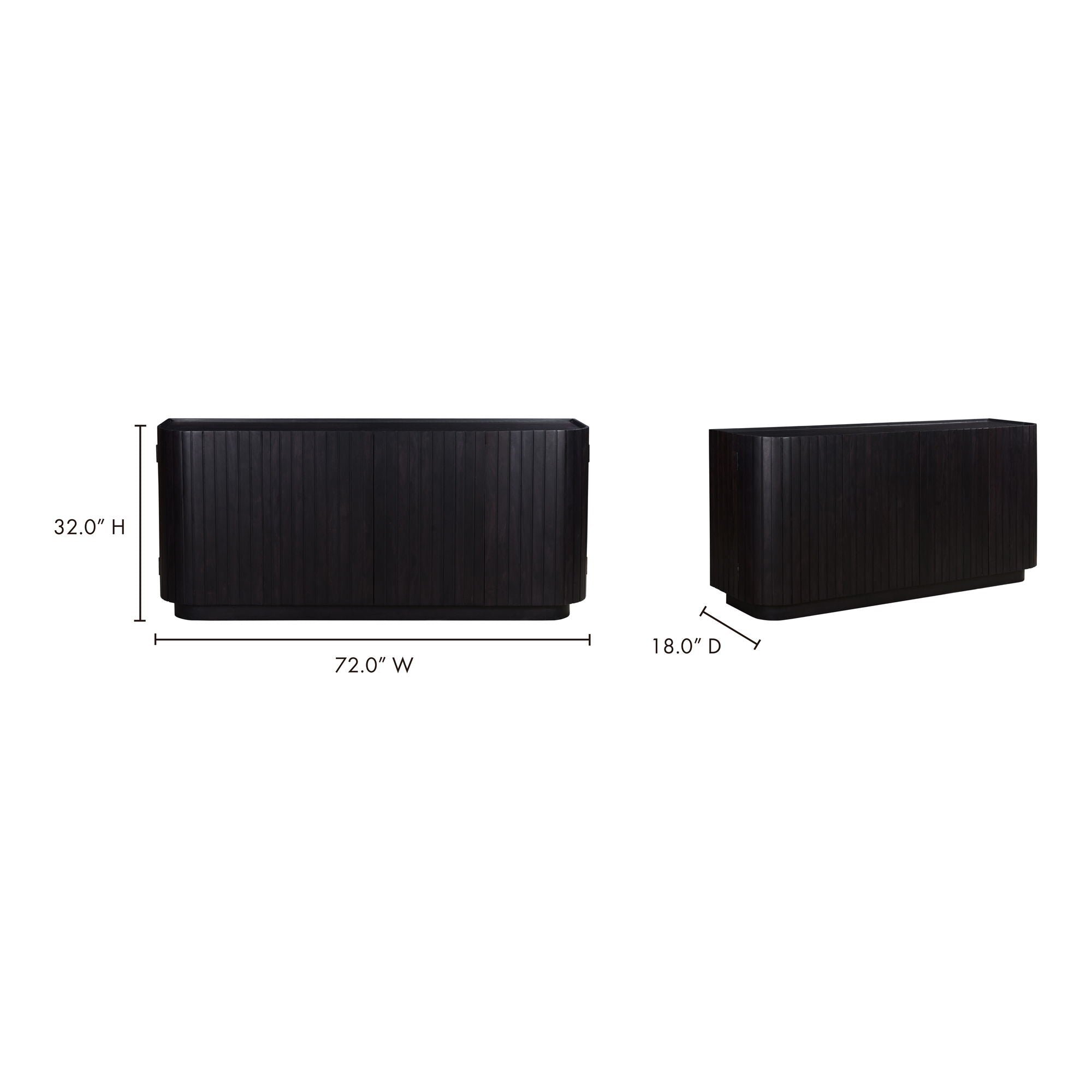 Povera - 4 Door Sideboard - Black