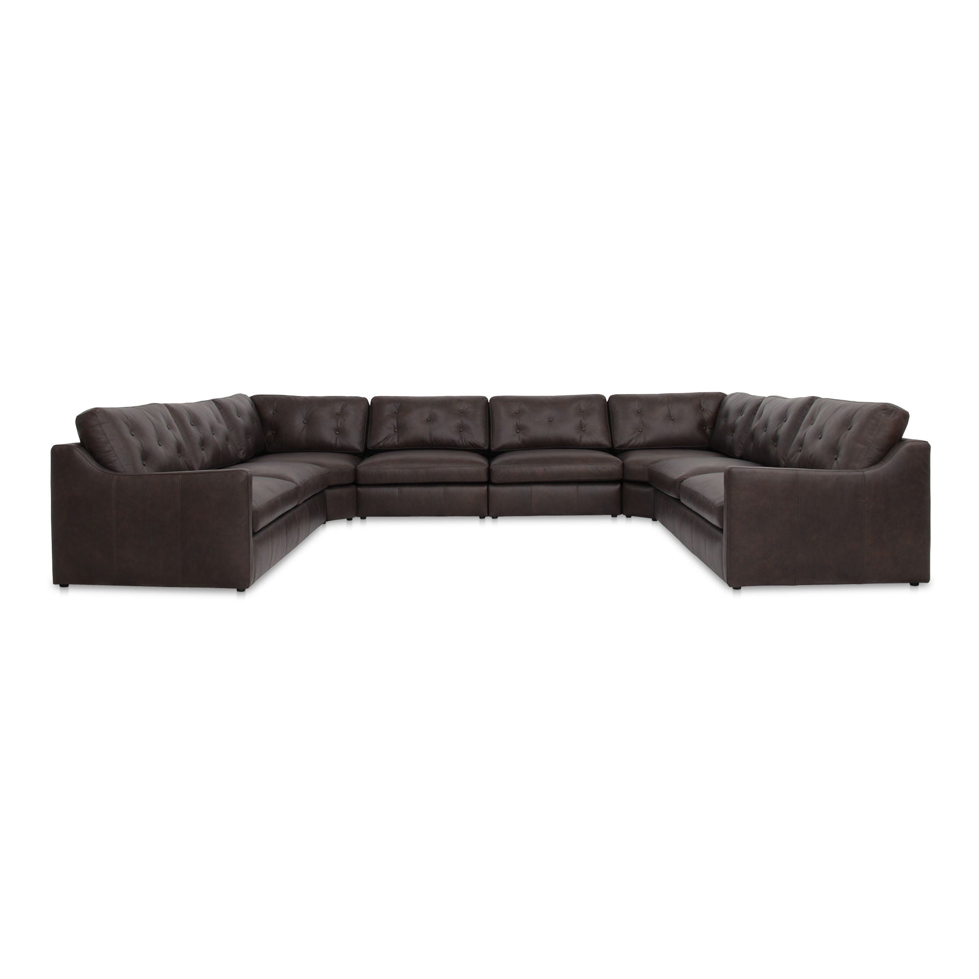 Thurlow - U Shaped Modular Sectional With Arms - Espresso Brown