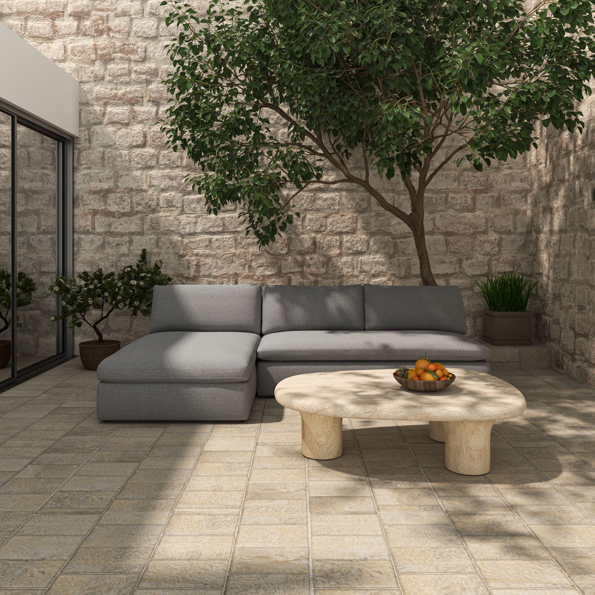 Miles - Outdoor Chaise - Light Gray