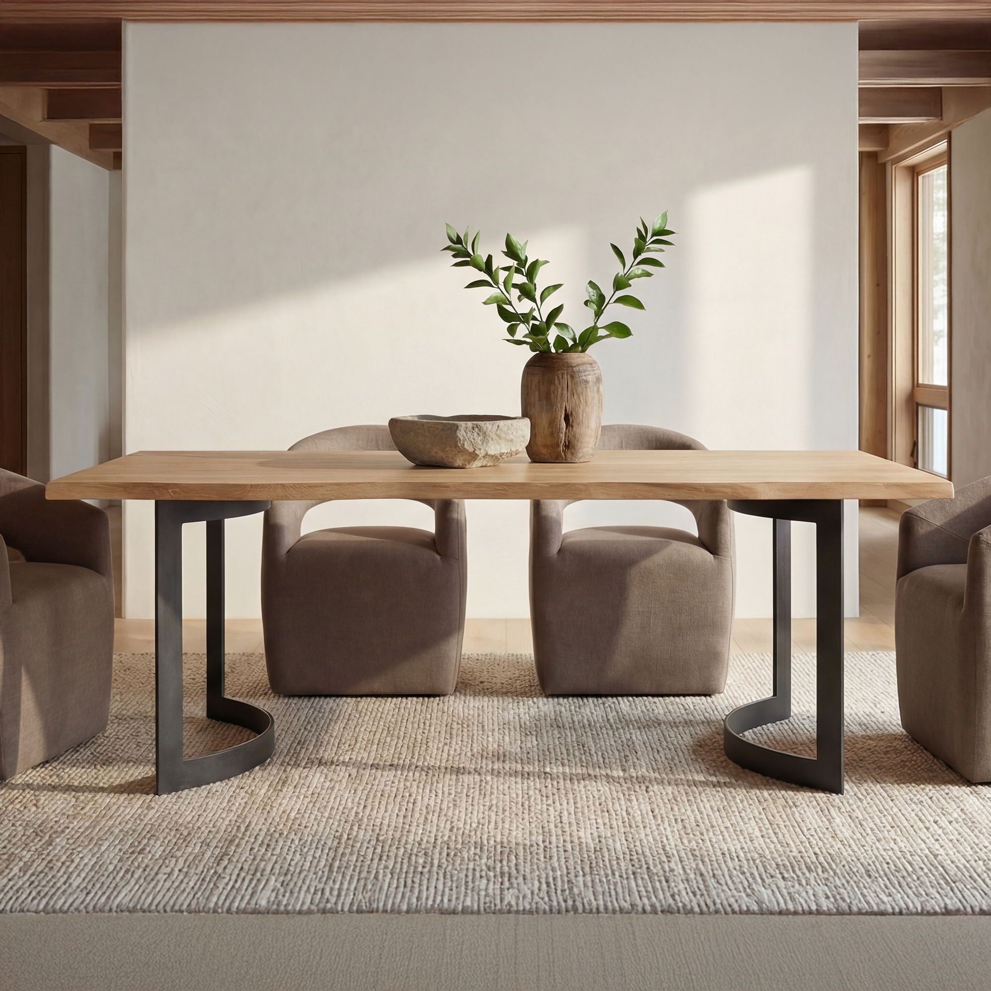 Barrow - Rolling Dining Chair - Soft Taupe
