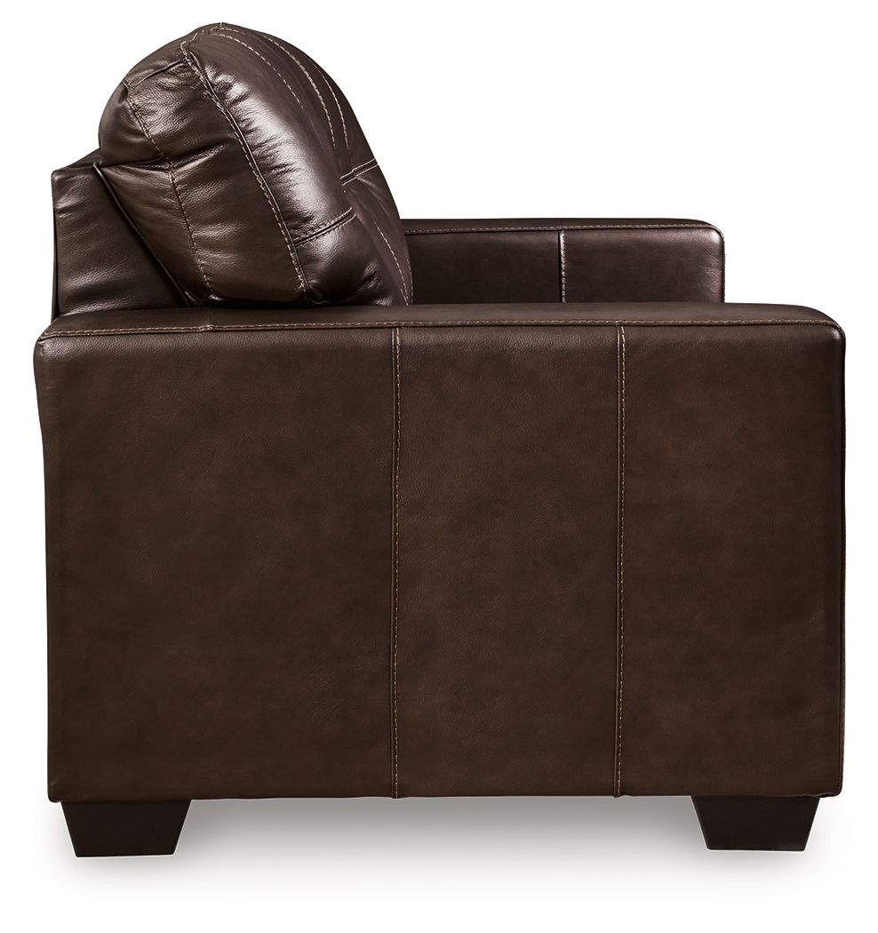 Santorine - Dark Brown - Loveseat - Leather Match