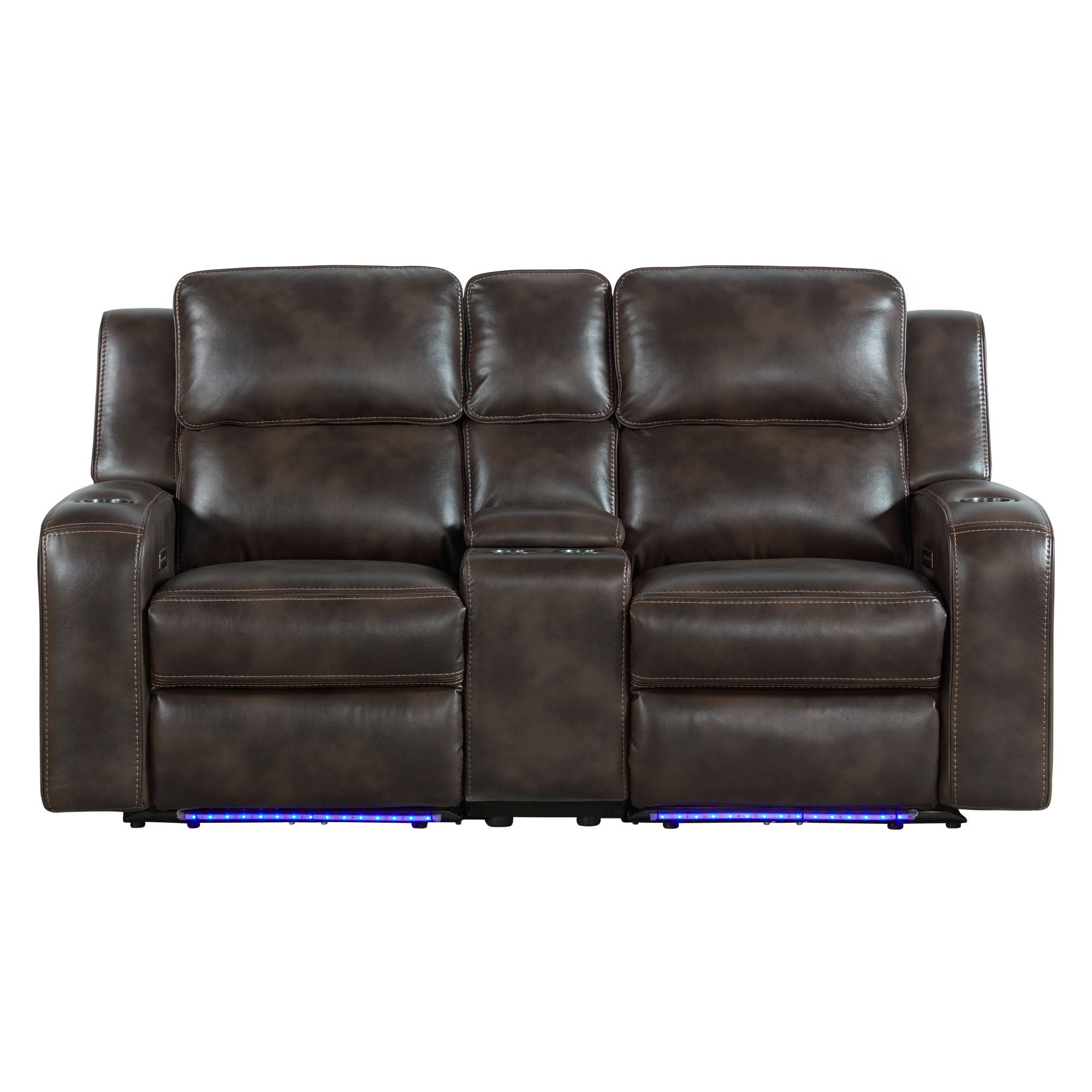 Silhouette - Dual-Power Loveseat - Bolero Coffee