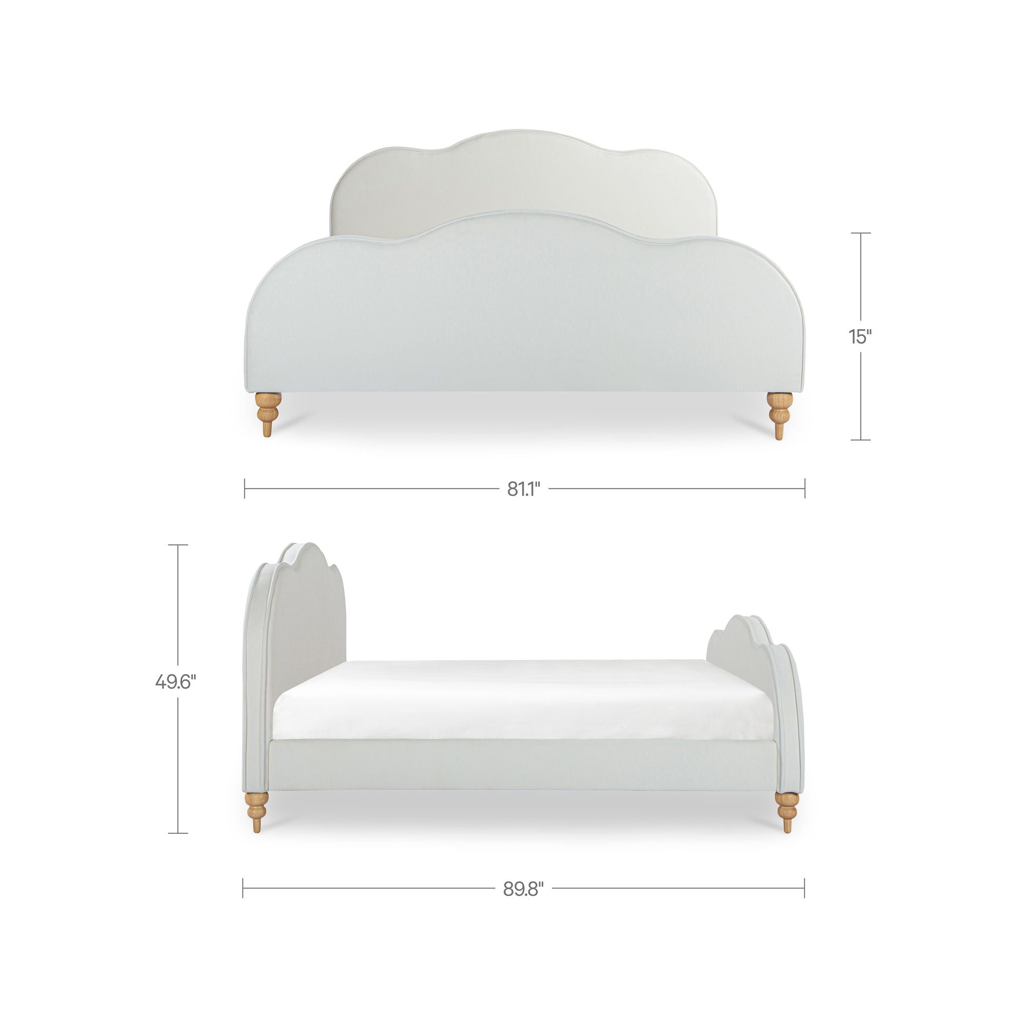 Jacqueline - King Panel Bed - Cream