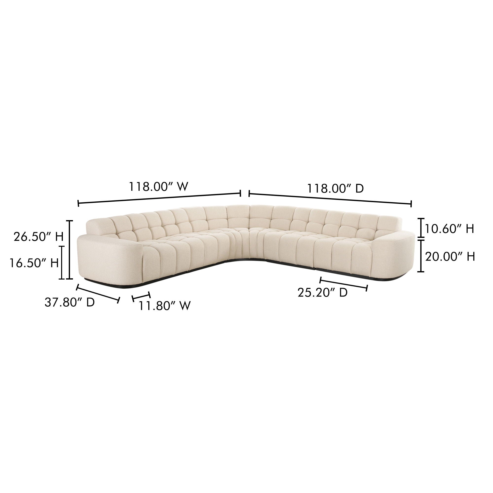 Roman - L-Shaped Sectional - Beige
