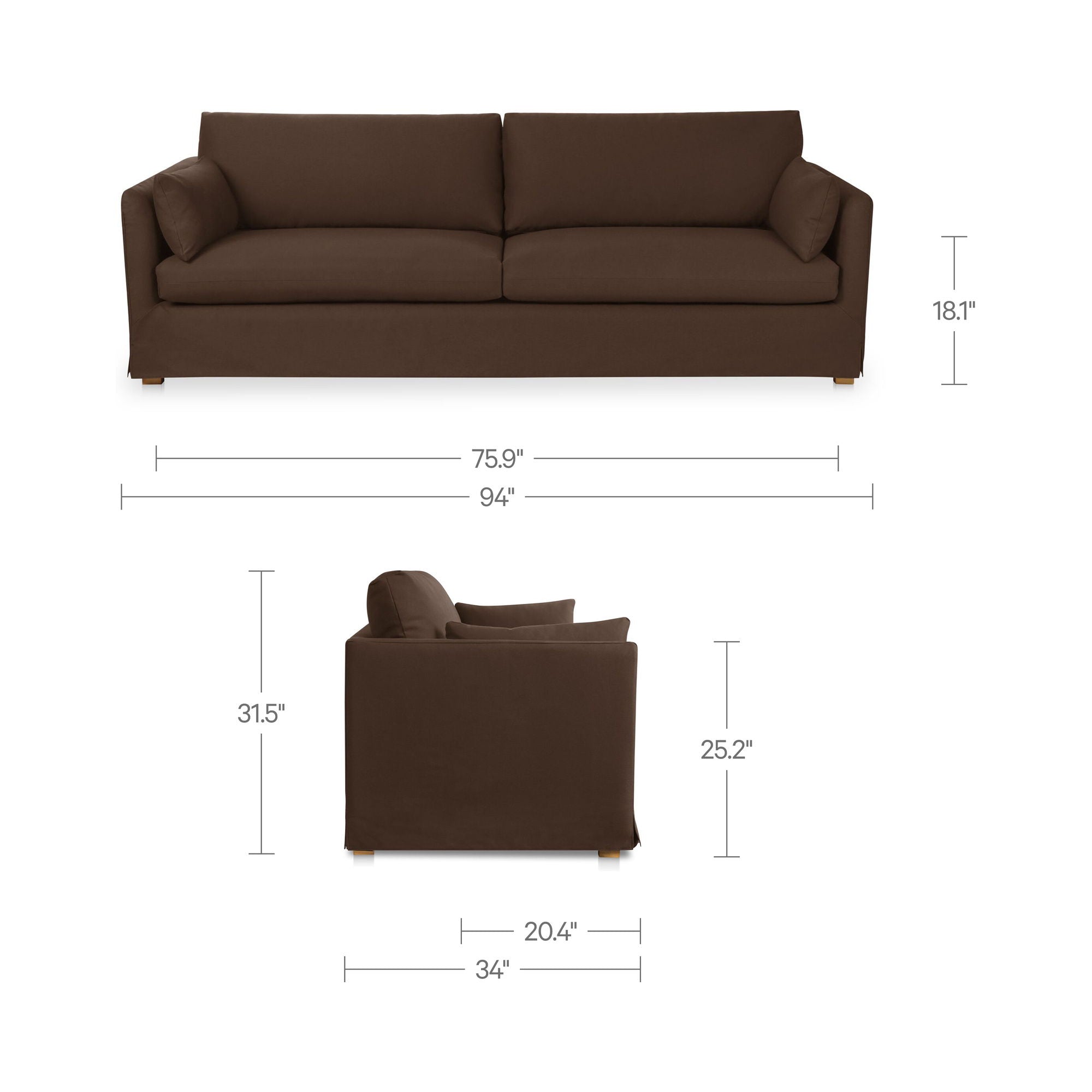 Shea - Sofa - Dark Brown