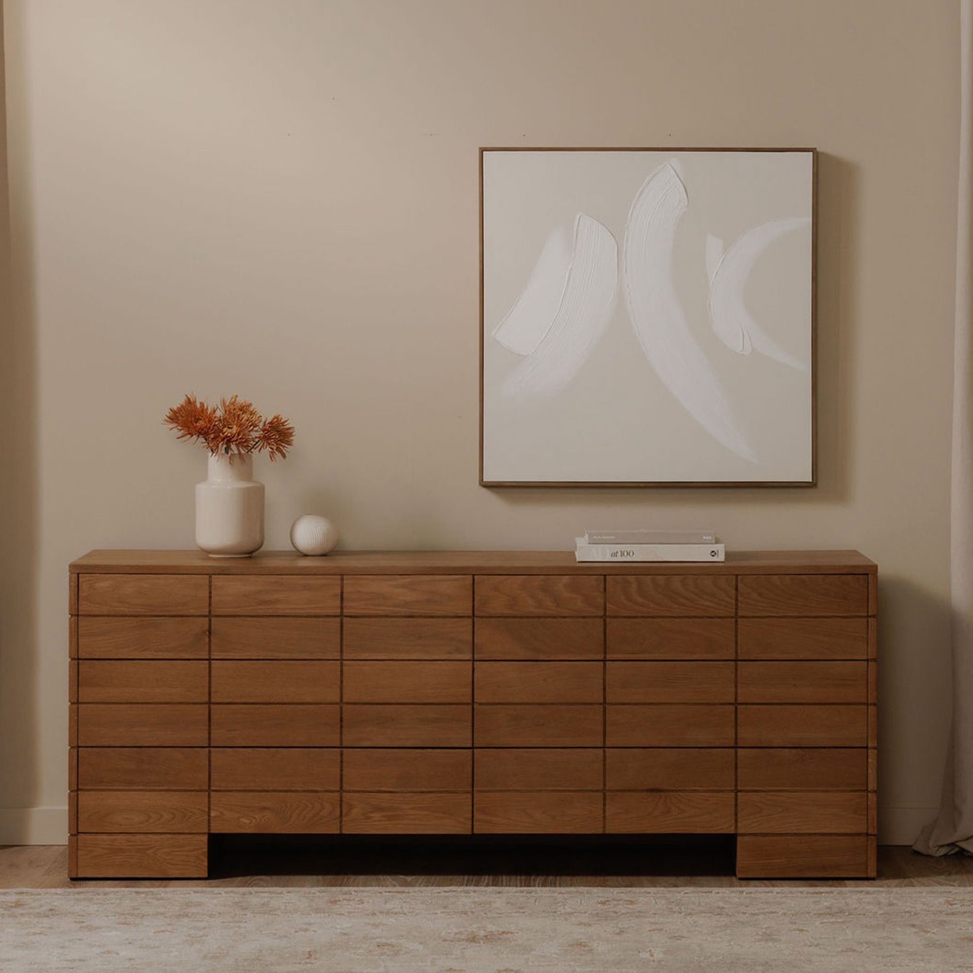 Chorus - Framed Canvas Painting - Beige
