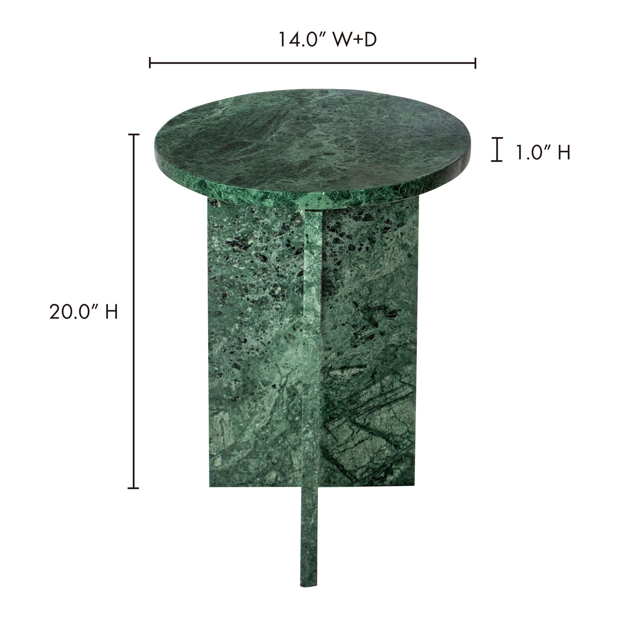 Grace - Marble Accent Table - Dark Green
