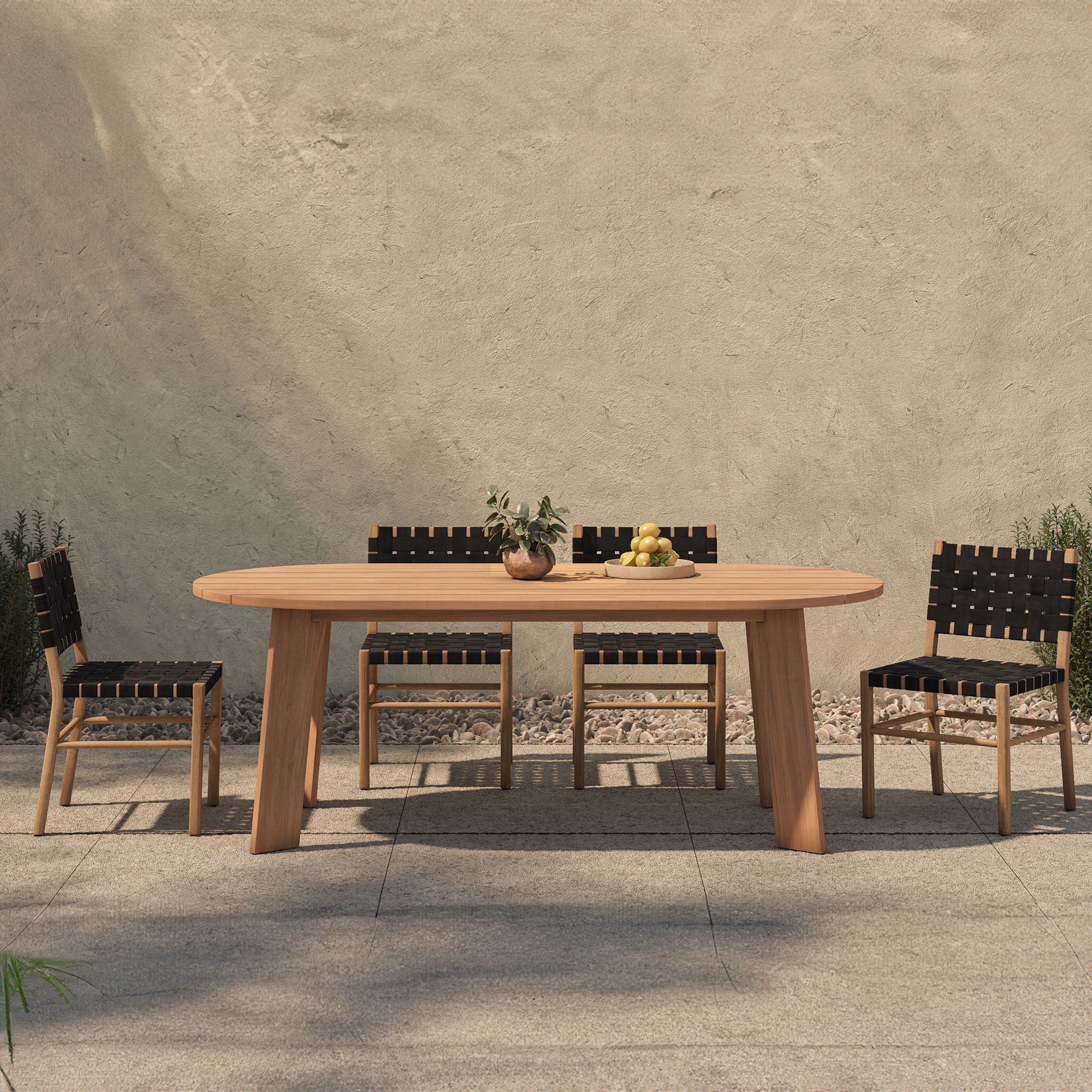 Delta - Oval Outdoor Dining Table - Natural