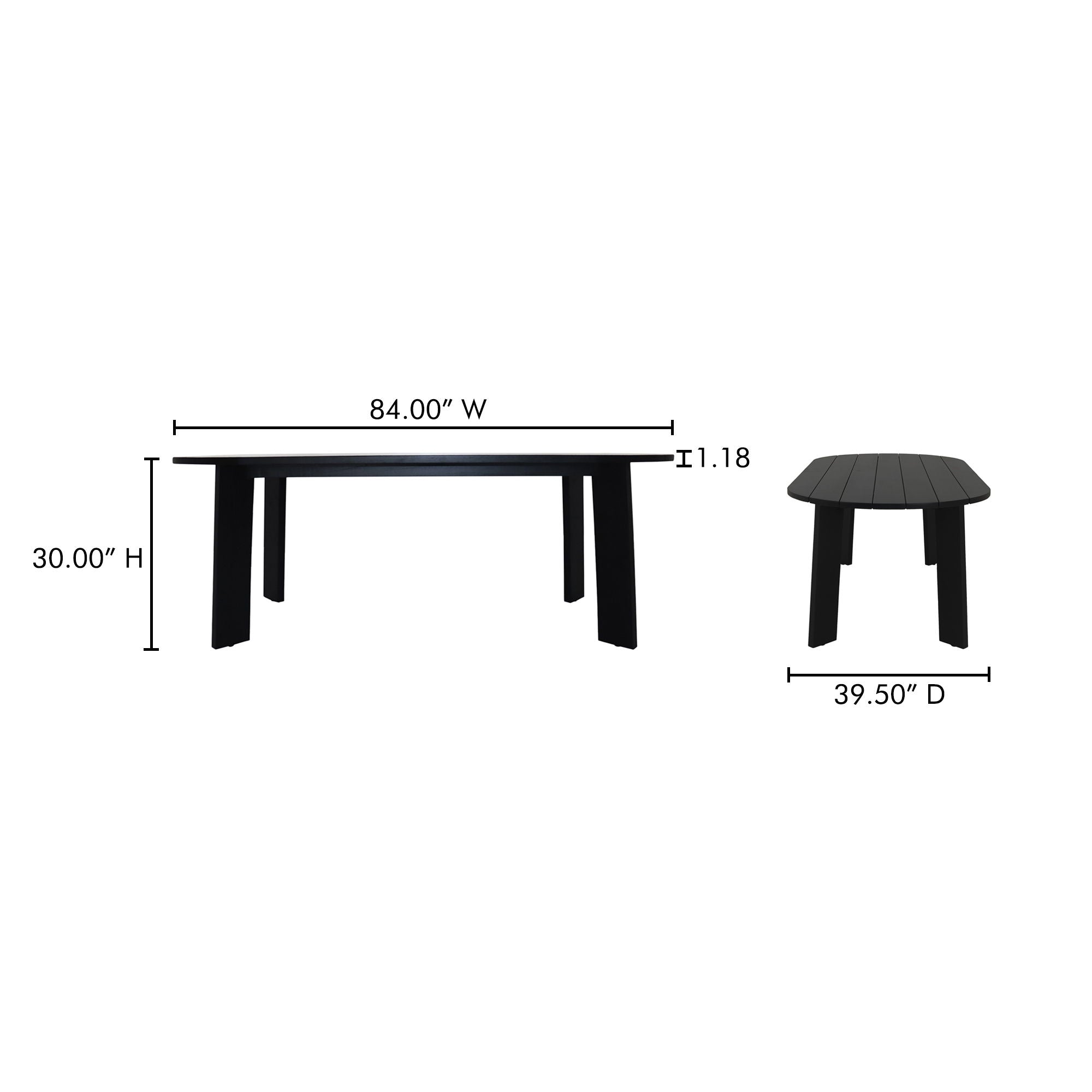 Delta - Oval Outdoor Dining Table - Black