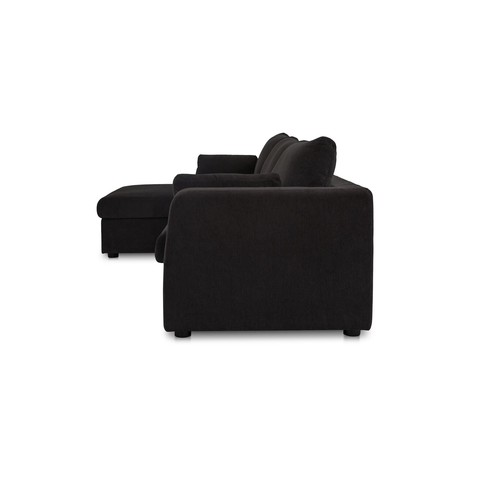 Burrow - Sleeper Sectional With Left Storage Chaise - Black