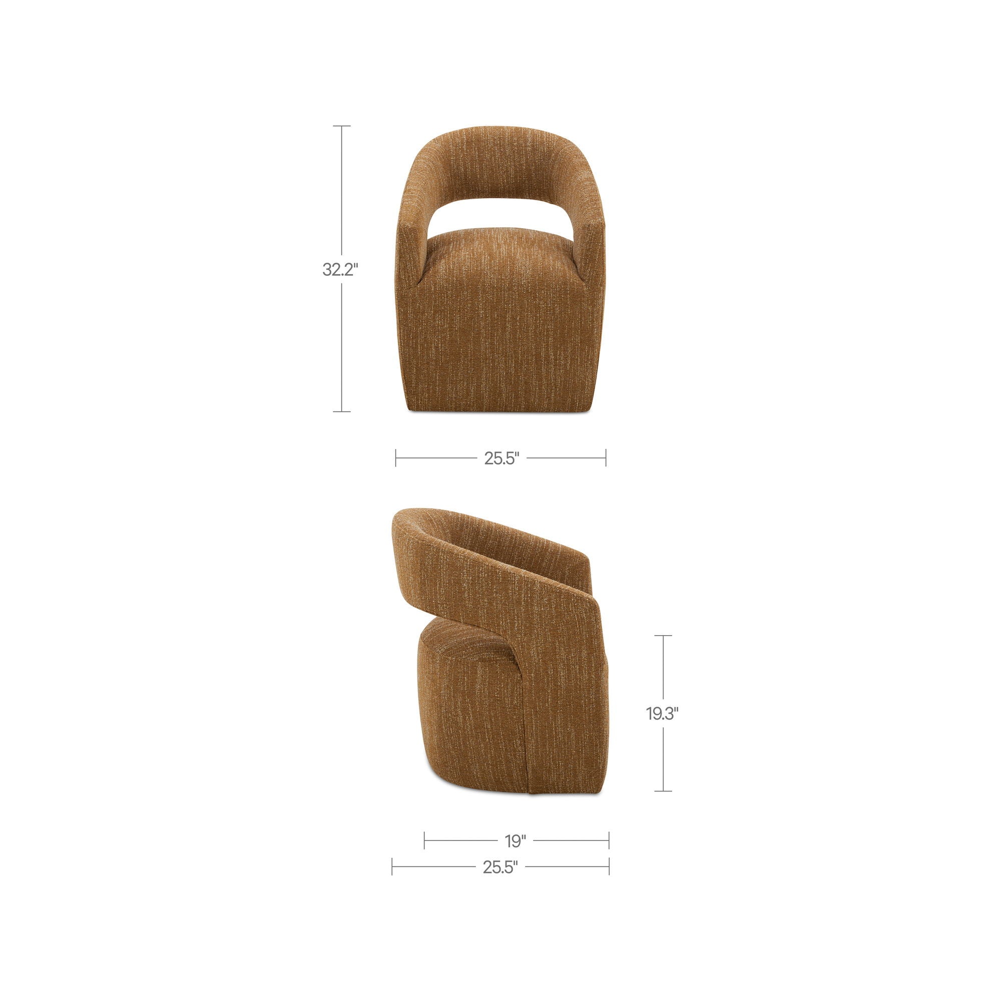 Barrow - Rolling Dining Chair - Amber Glow / Yellow
