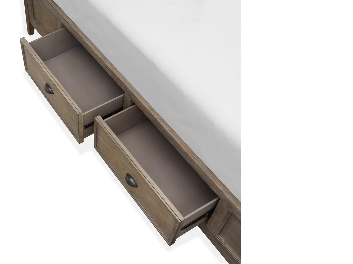 Paxton Place - Complete Panel Bed With Storage Rails