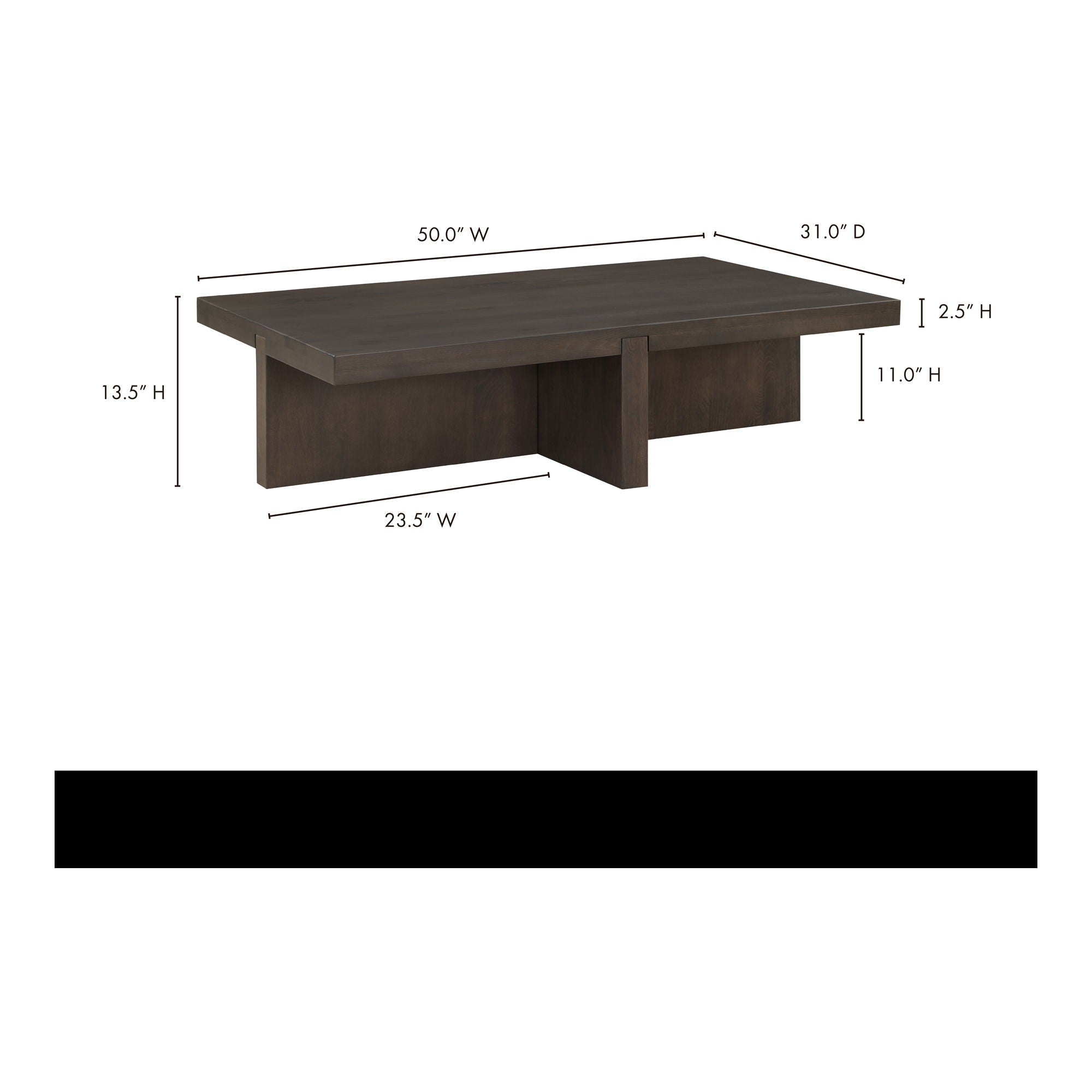 Folke - Rectangular Coffee Table - Dark Brown