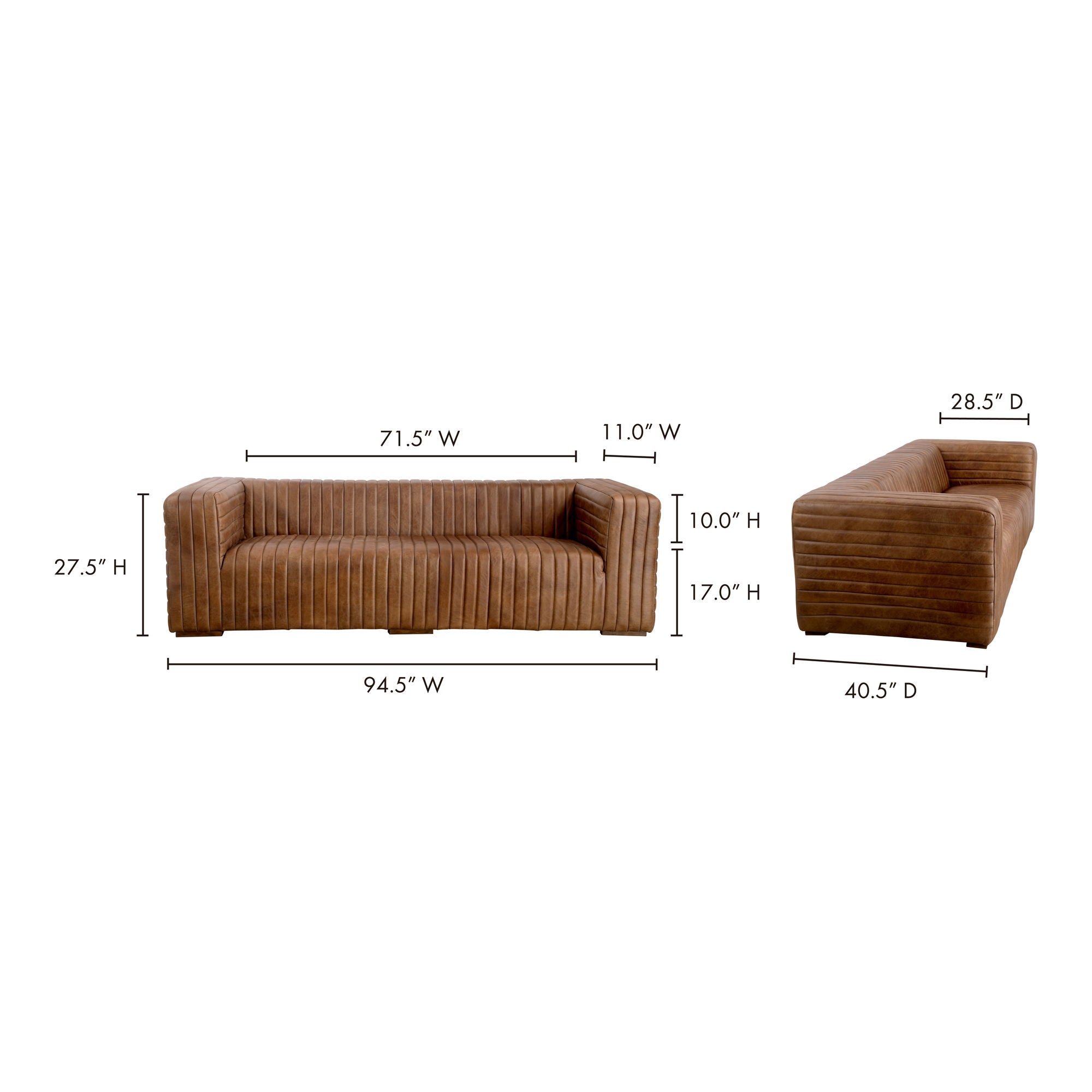 Castle - Sofa - Brown Leather