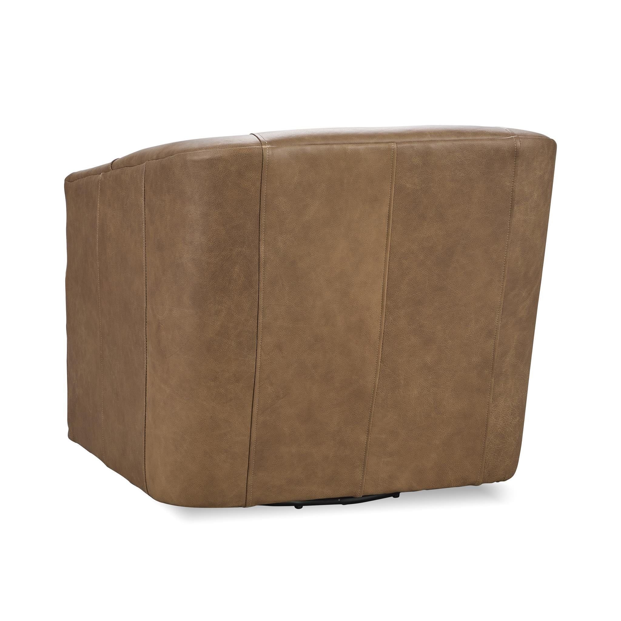 Vernon - Top Grain Leather Swivel Chair El Paso