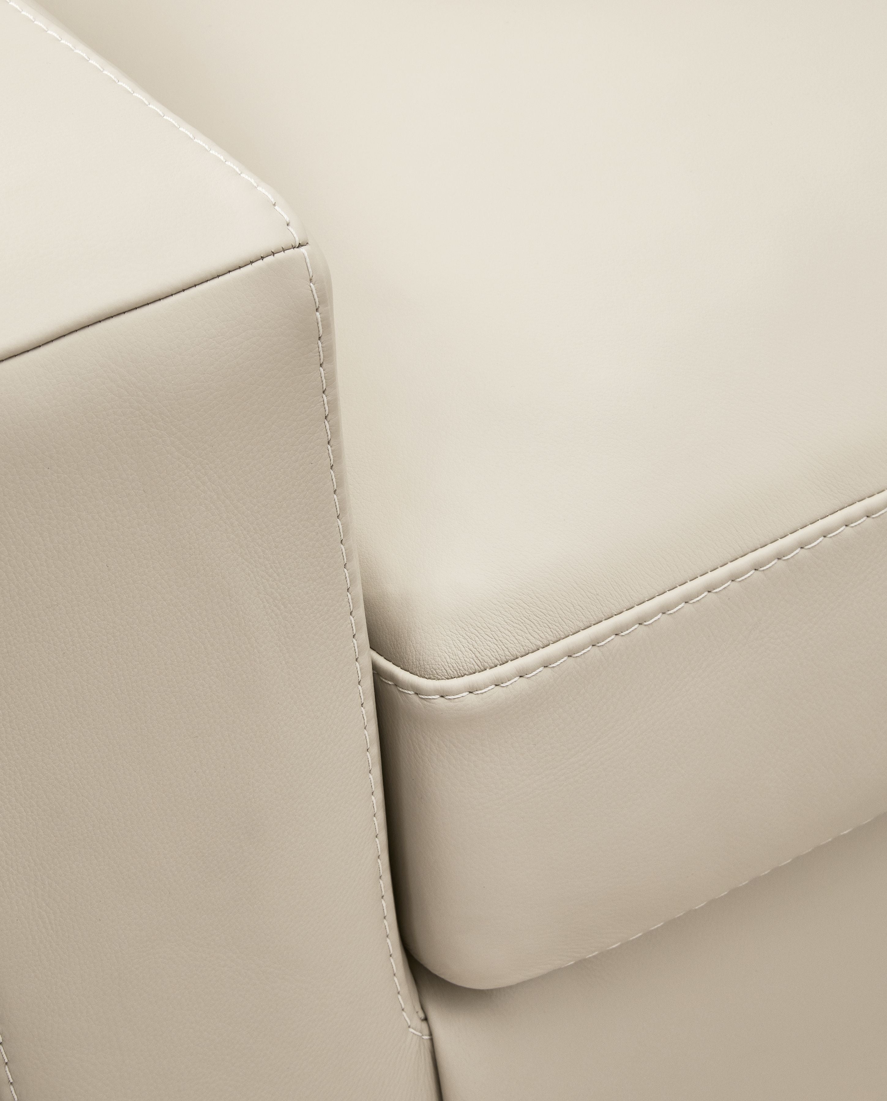 Treasure Trove - Almond - Sofa - Leather Match