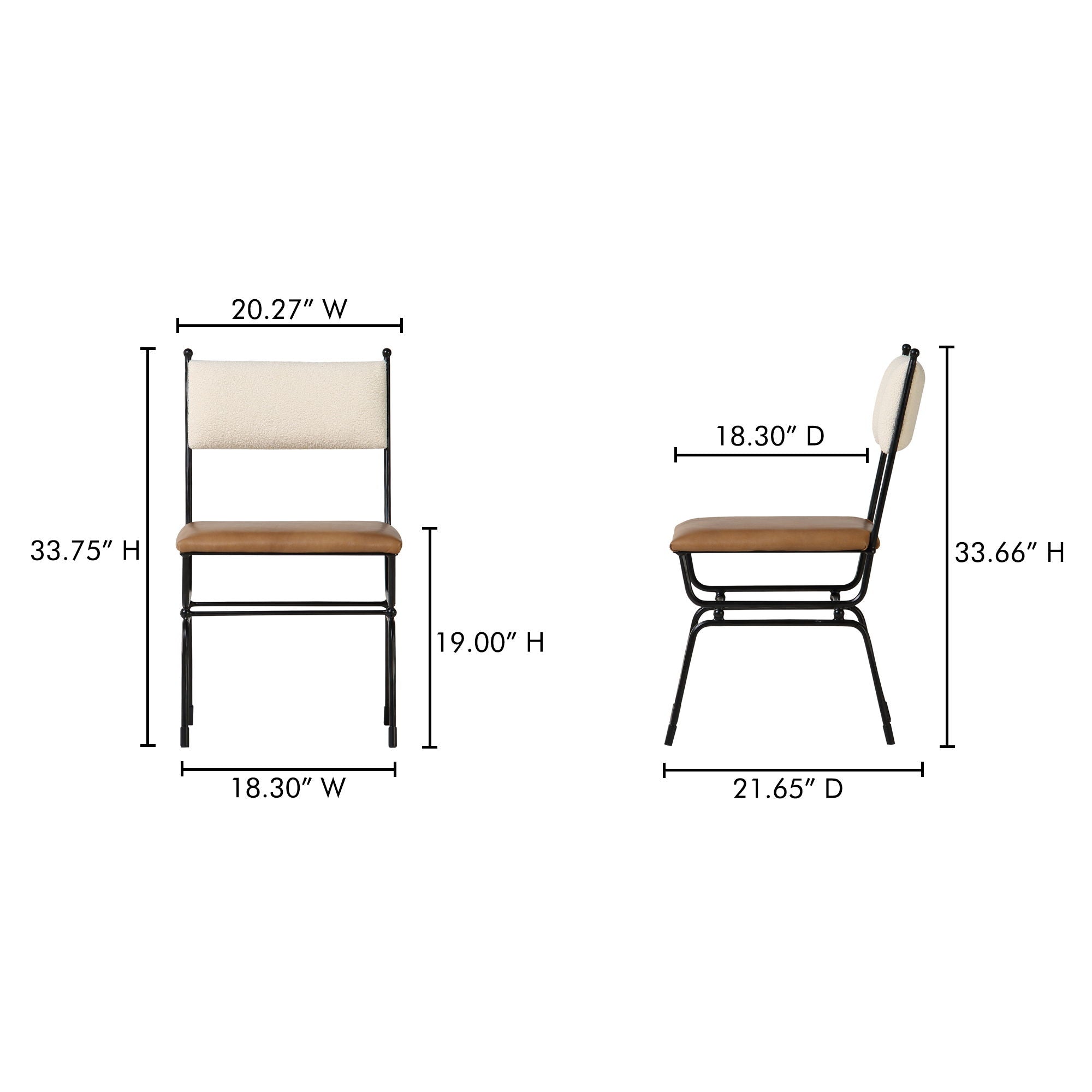 Posta - Dining Chair - Brown / Beige