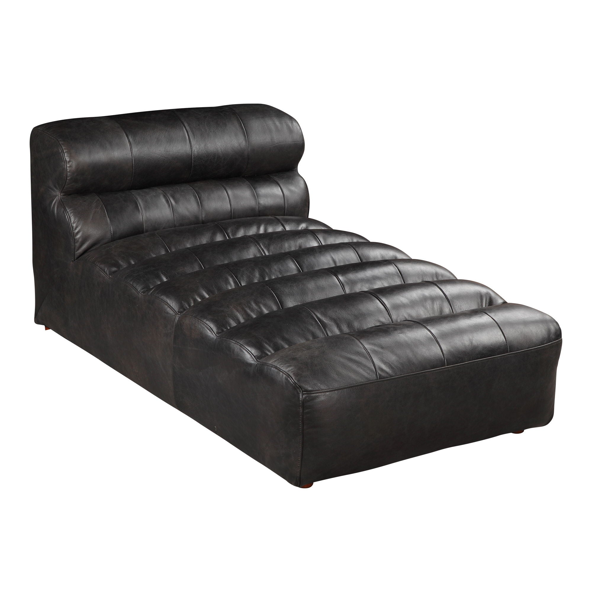 Ramsay - Leather Chaise - Black