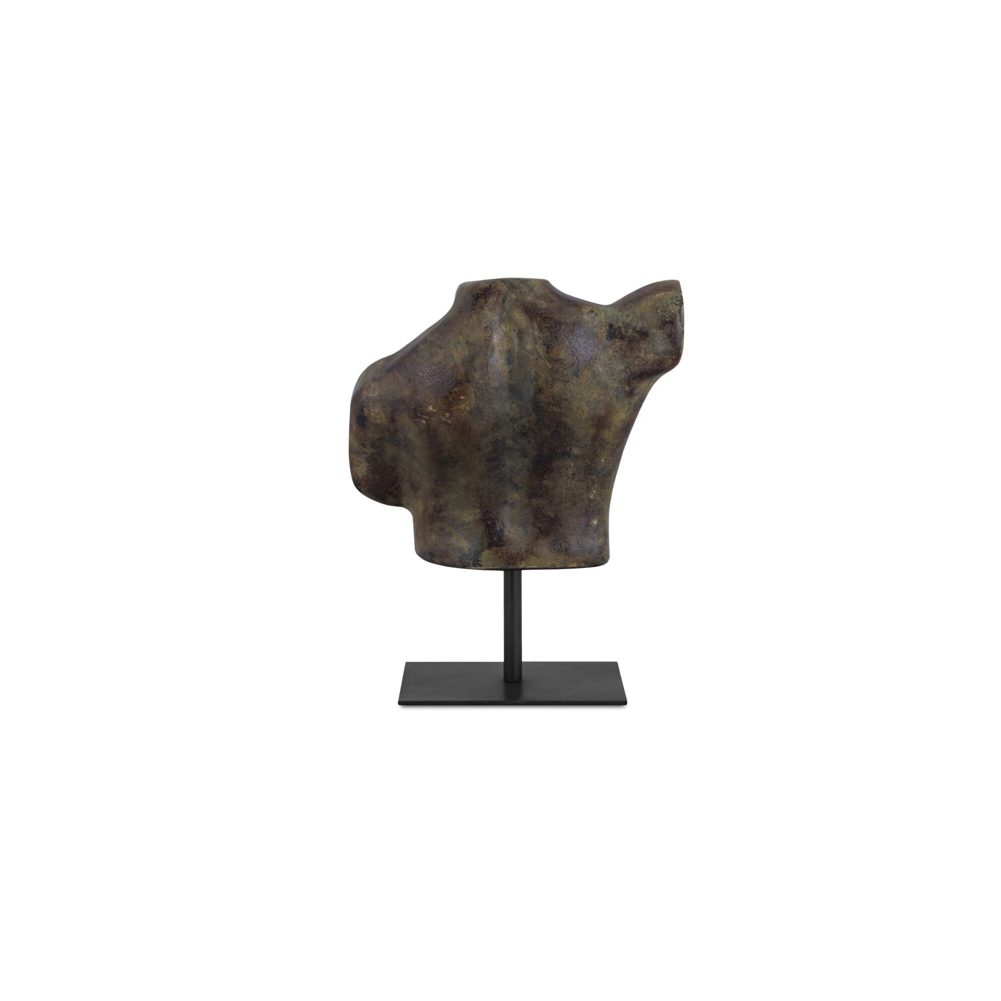 Victor - Cast Aluminum Sculpture - Dark Green Patina / Brown