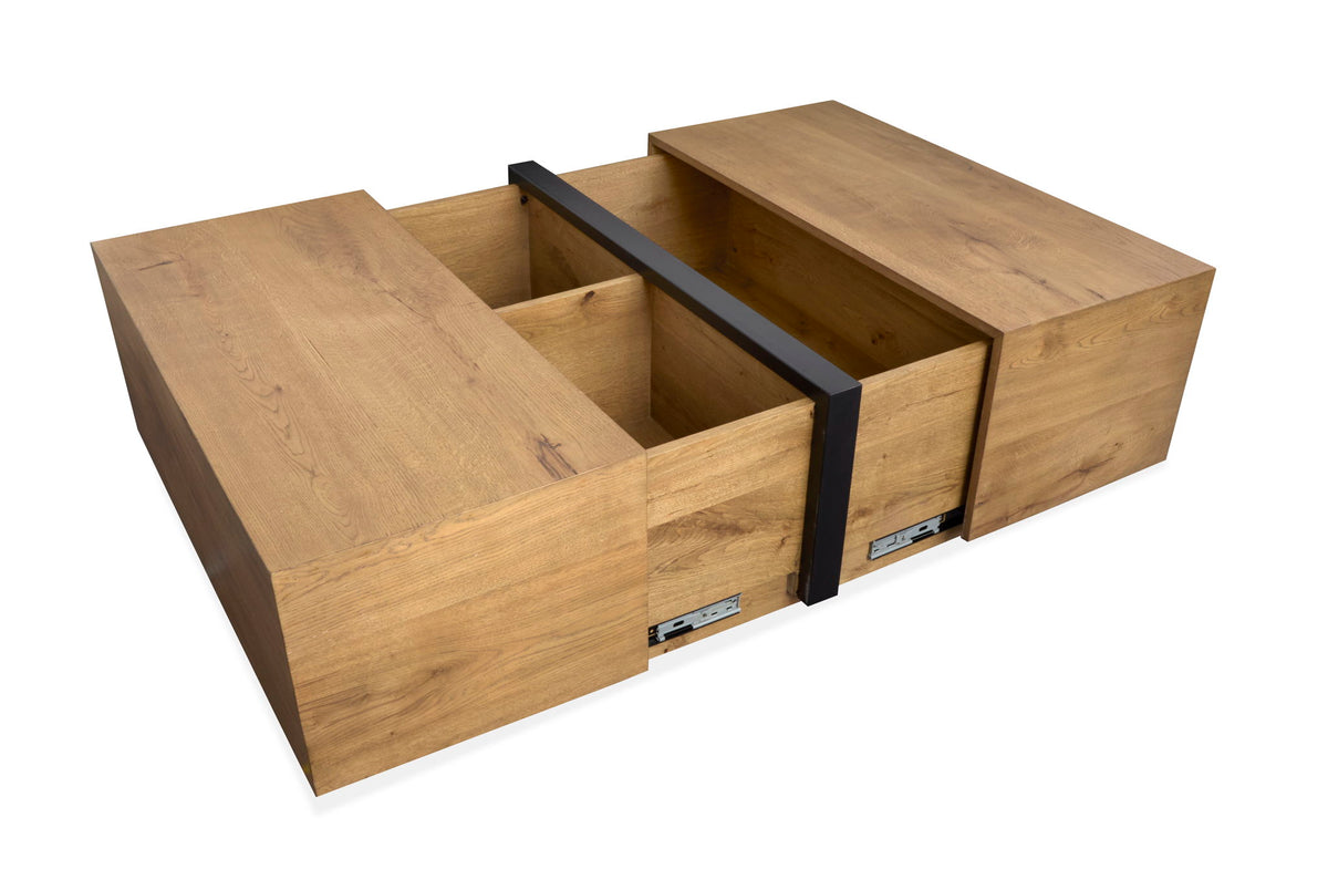 Ripley - Square Cocktail Table With Casters - Rustic Caramel