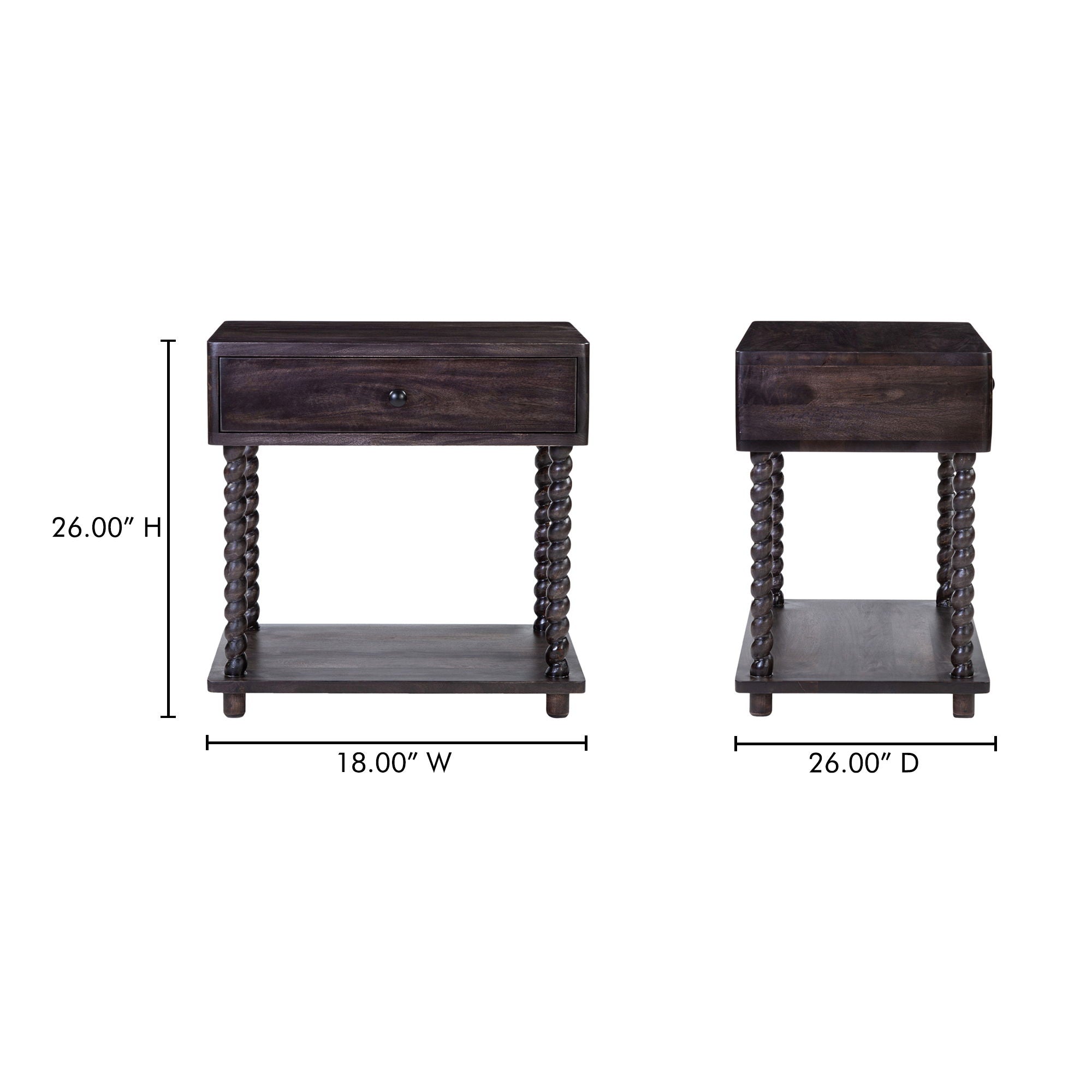 Tabitha - Nightstand - Dark Brown
