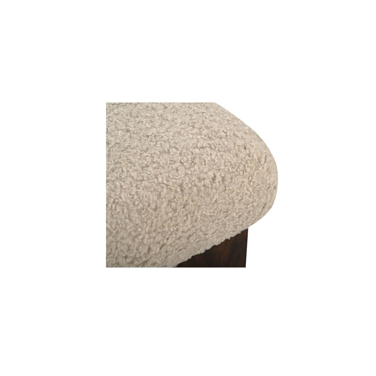Serge - Ottoman Faux Shearling - Cream / White / Dark Brown