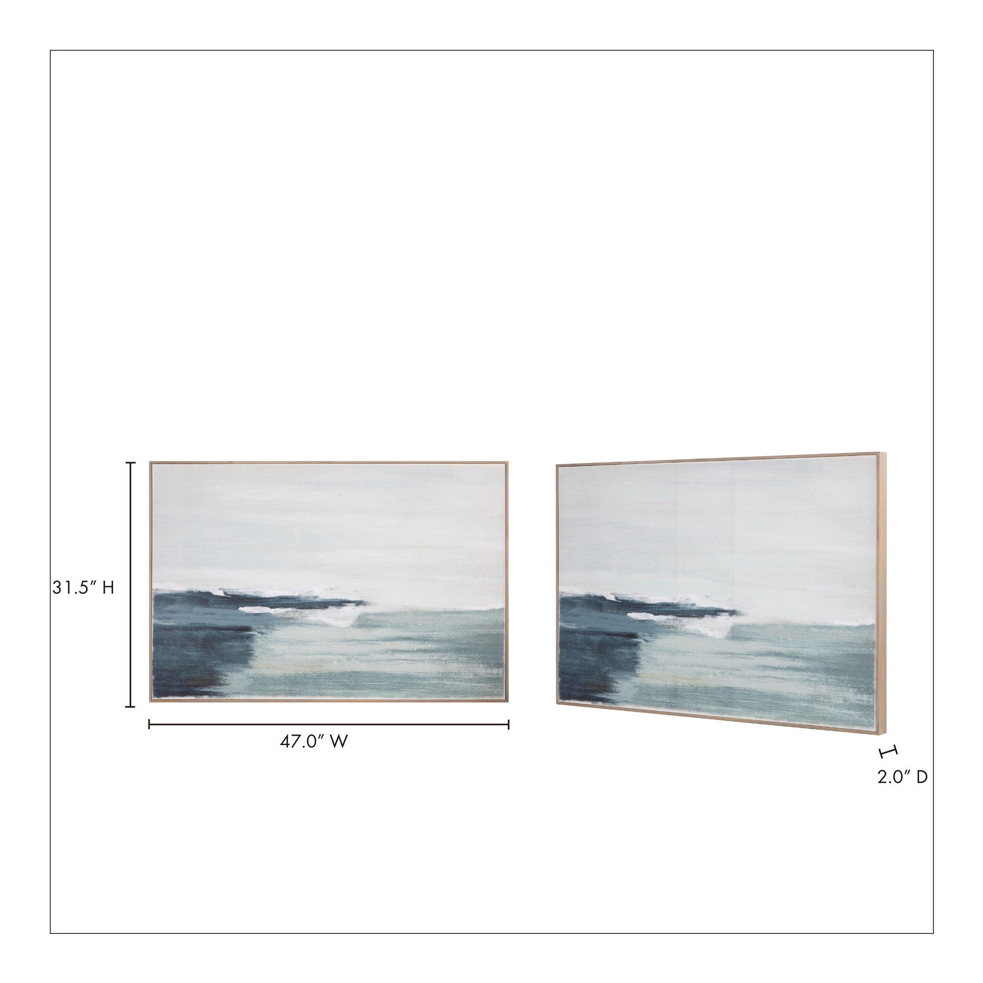 Shoreline - Framed Painting - White