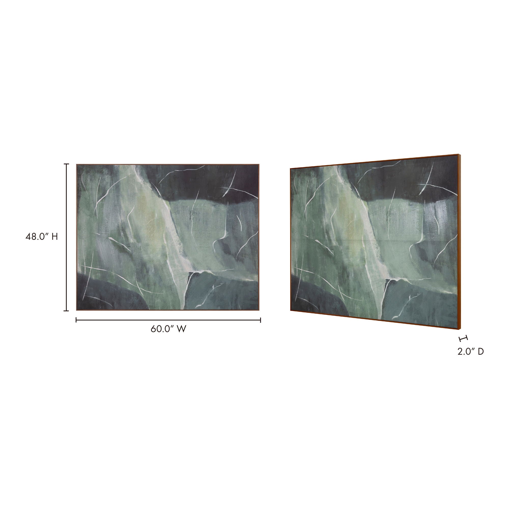 Impression - Framed Painting Verdant Palette - Dark Gray