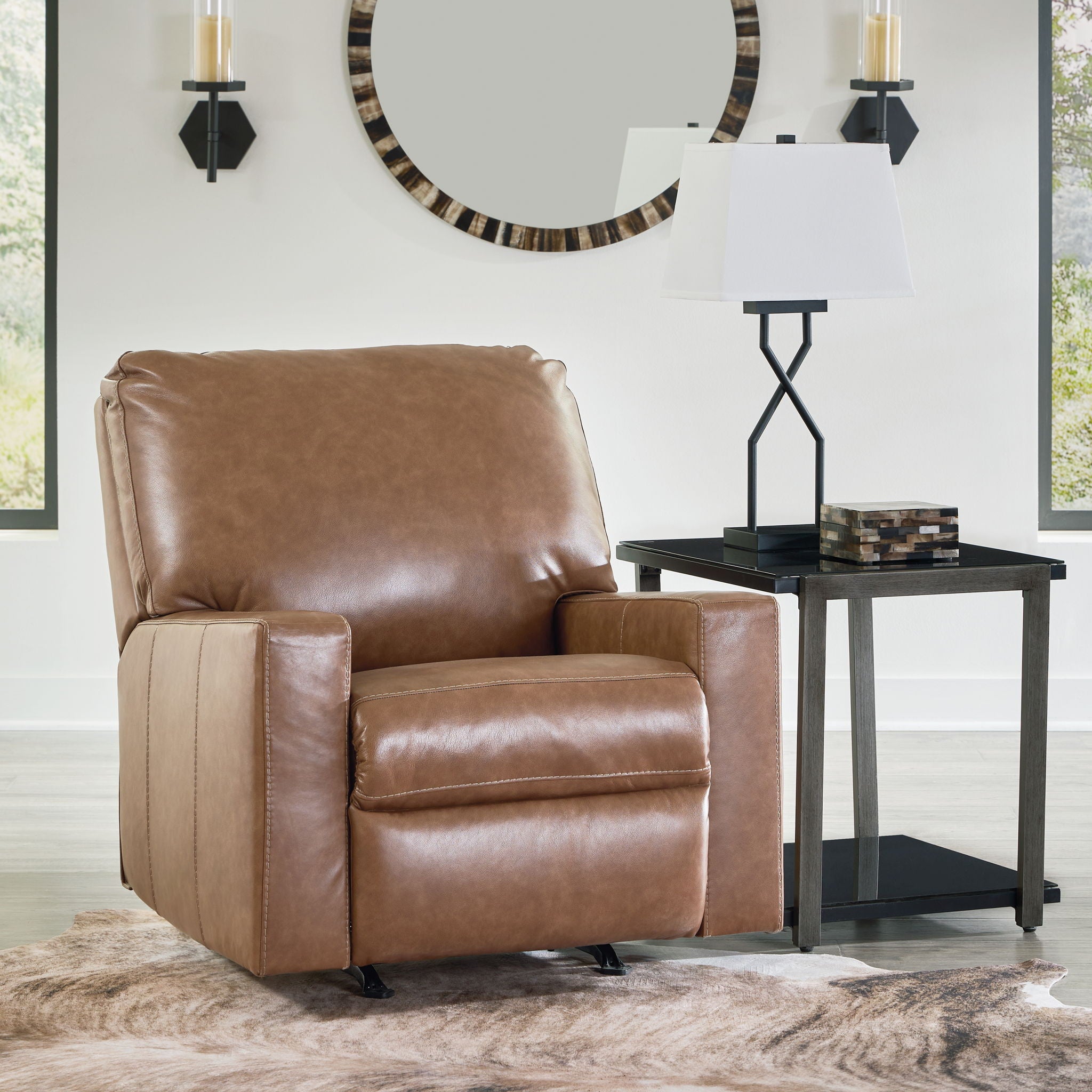 Bolsena - Rocker Recliner - Leather Match - Caramel