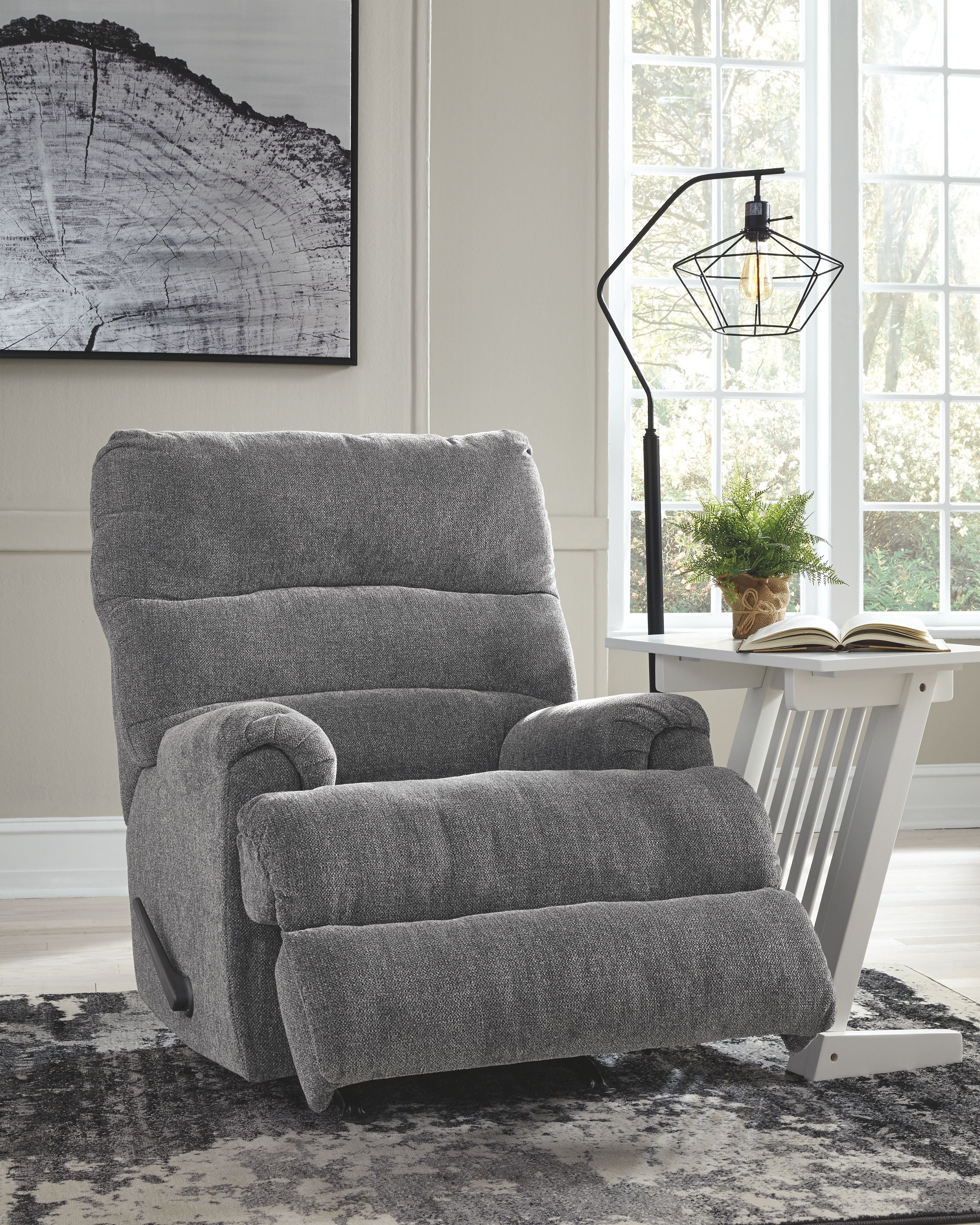 Man Fort - Graphite - Rocker Recliner - Fabric