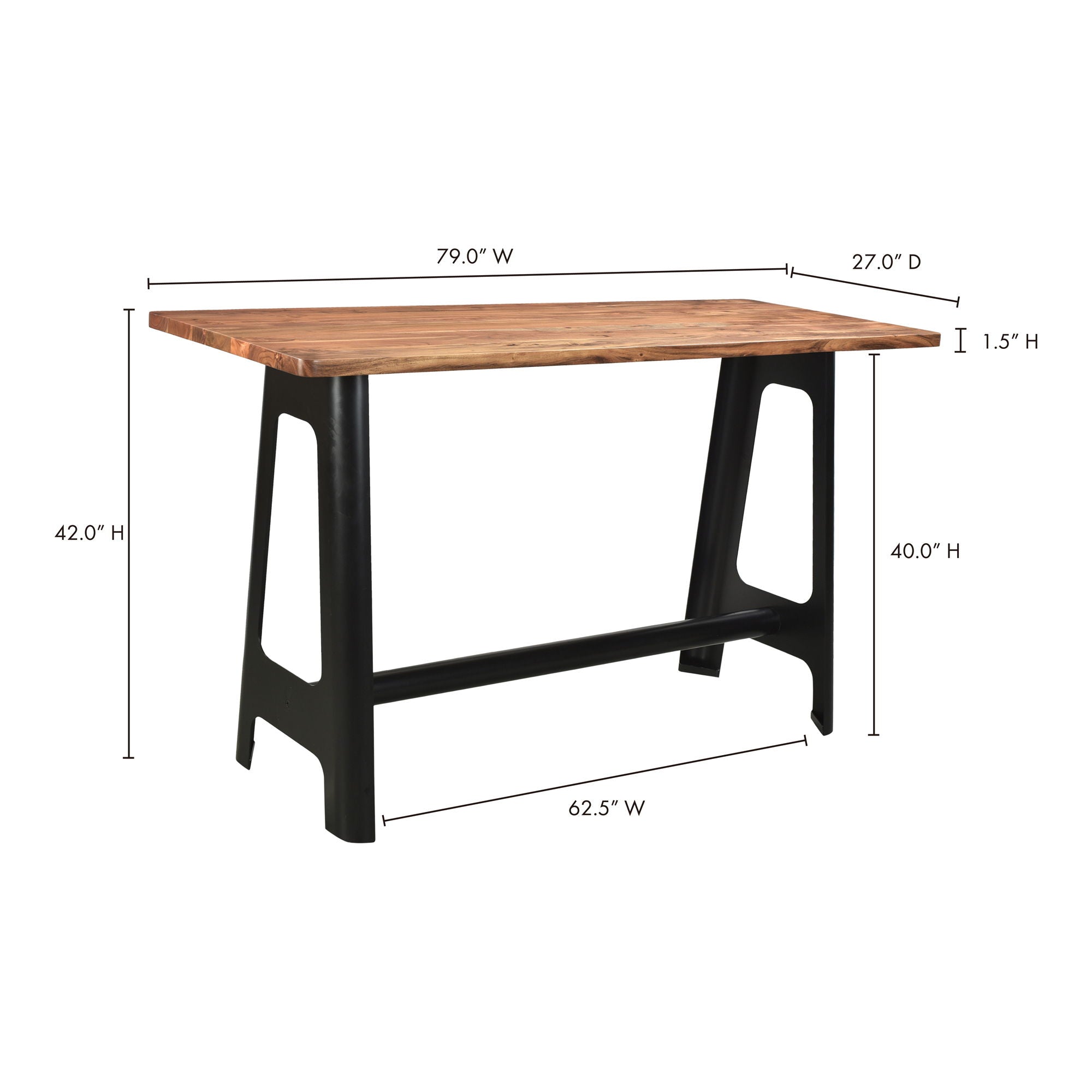 Craftsman - Solid Acacia Bar Table - Natural