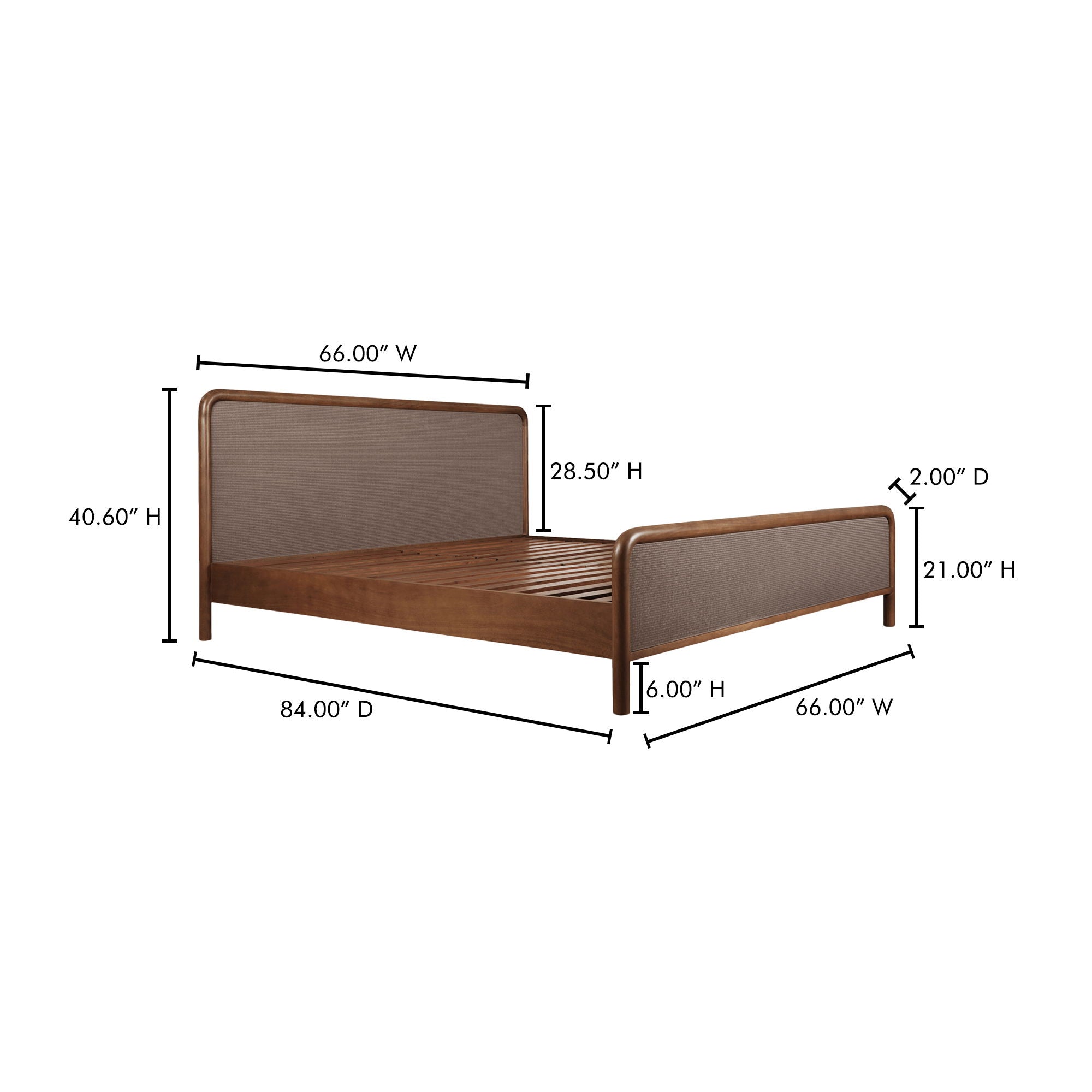 Rye - Queen Bed - Warm Brown
