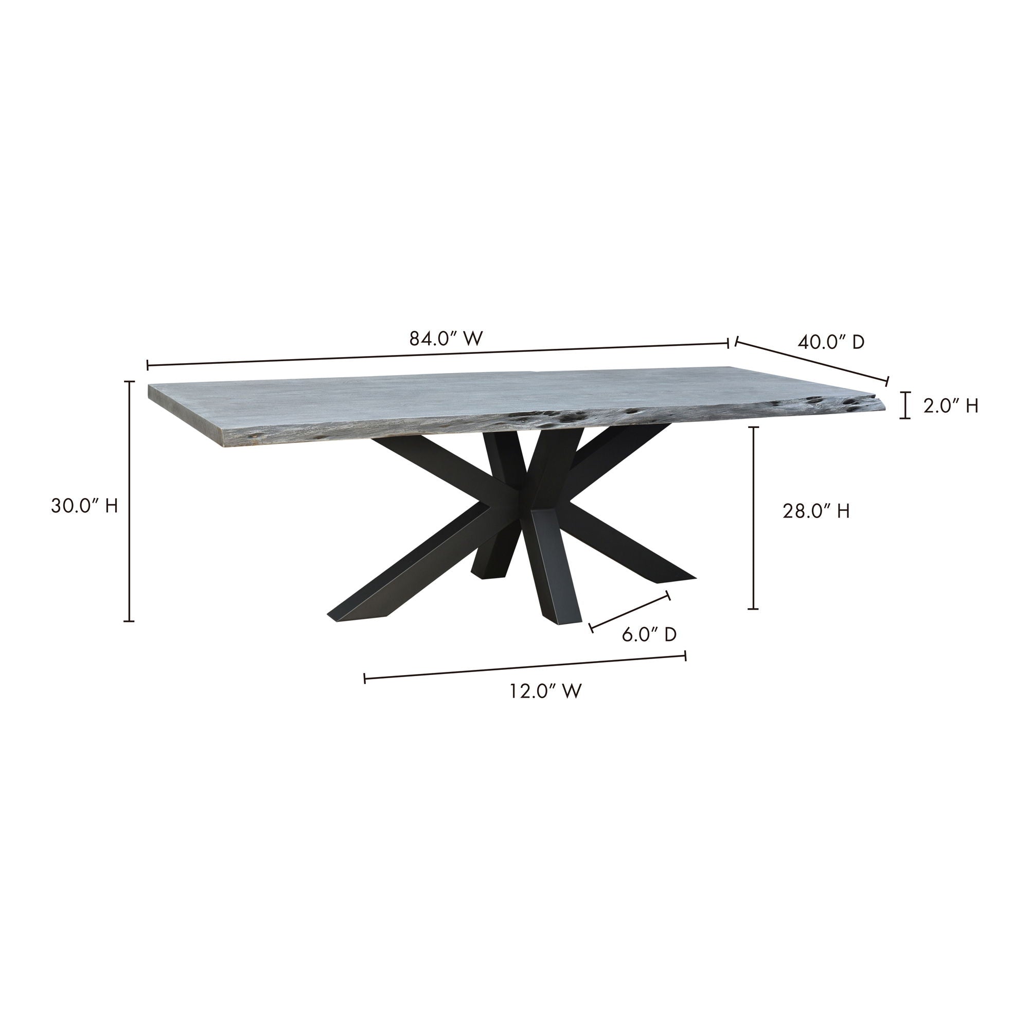 Edge - Small Dining Table - Distress Gray