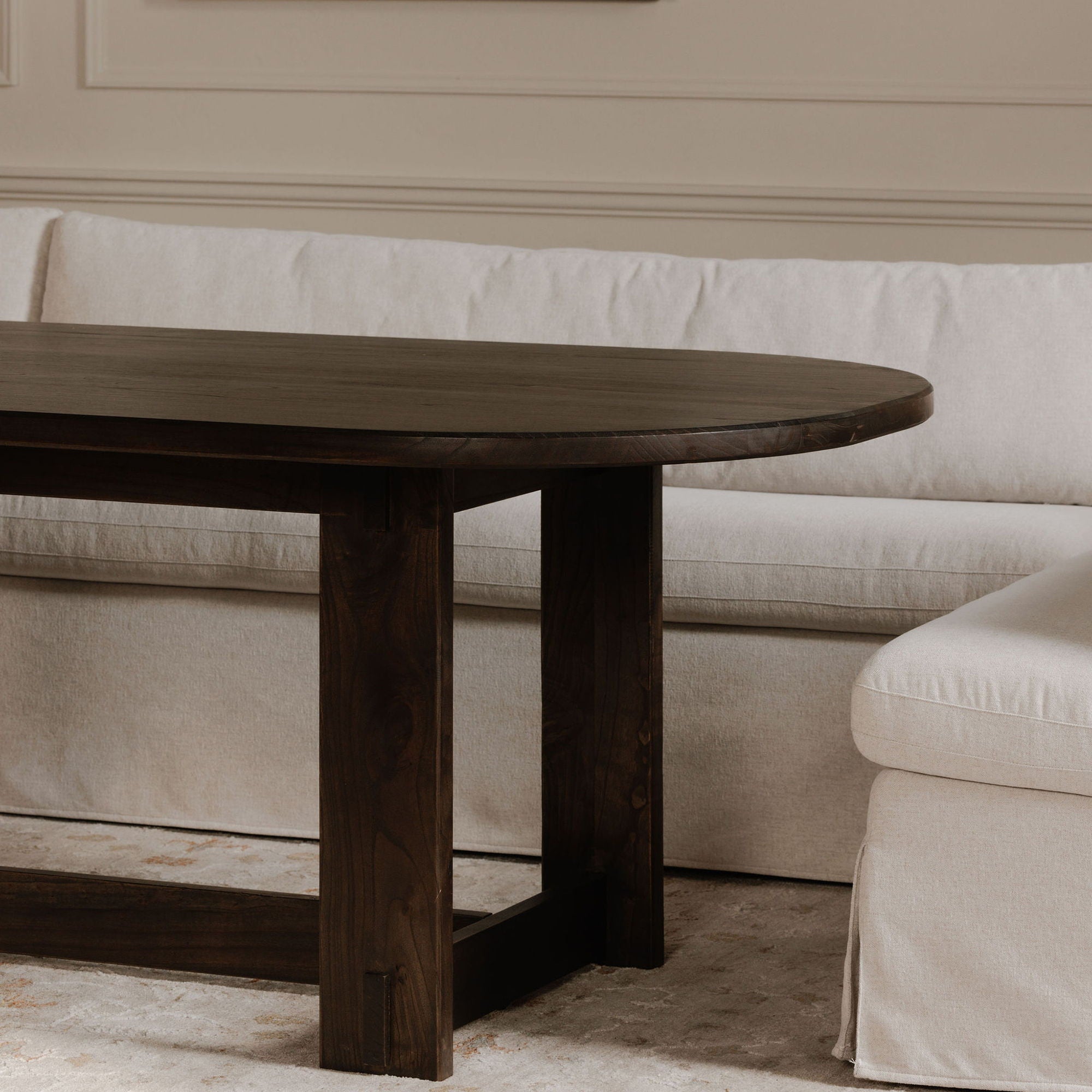 Glenn - Oval Dining Table - Dark Brown