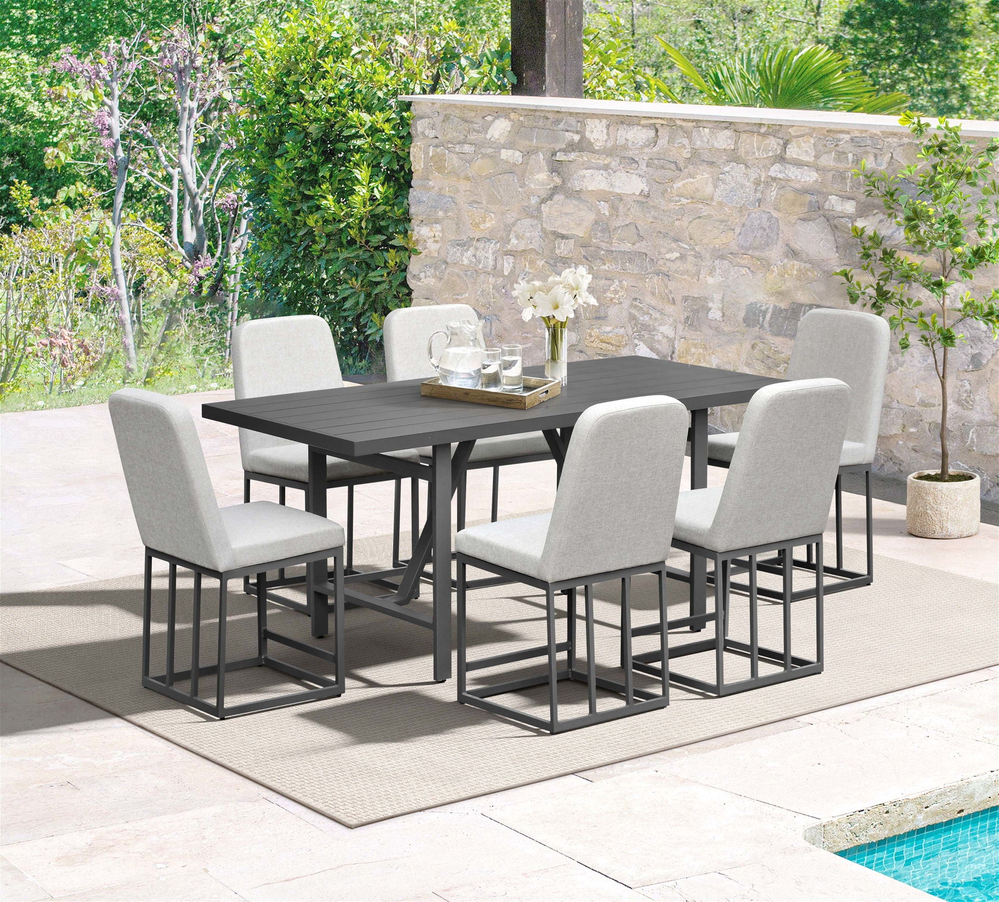 Navarro - Outdoor Dining Upholstered Barstool - Mocha