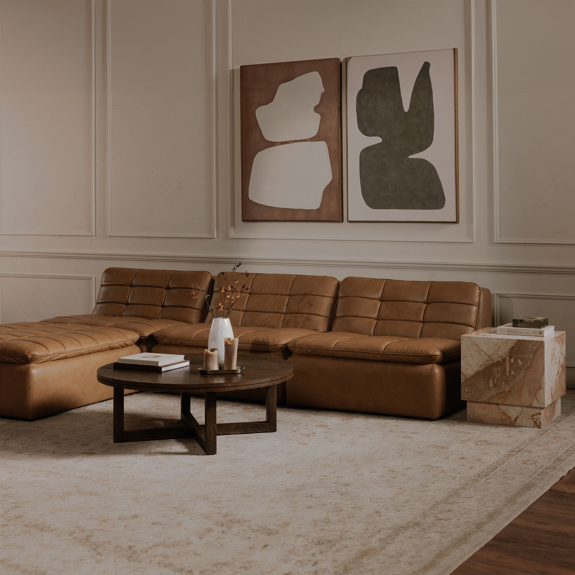 Lino - Armless Modular Sofa - Tan