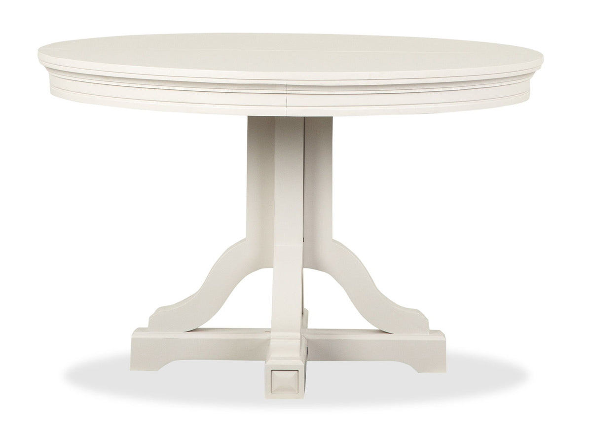 Willowbrook - Extendable 48" Round Dining Table - Egg Shell White