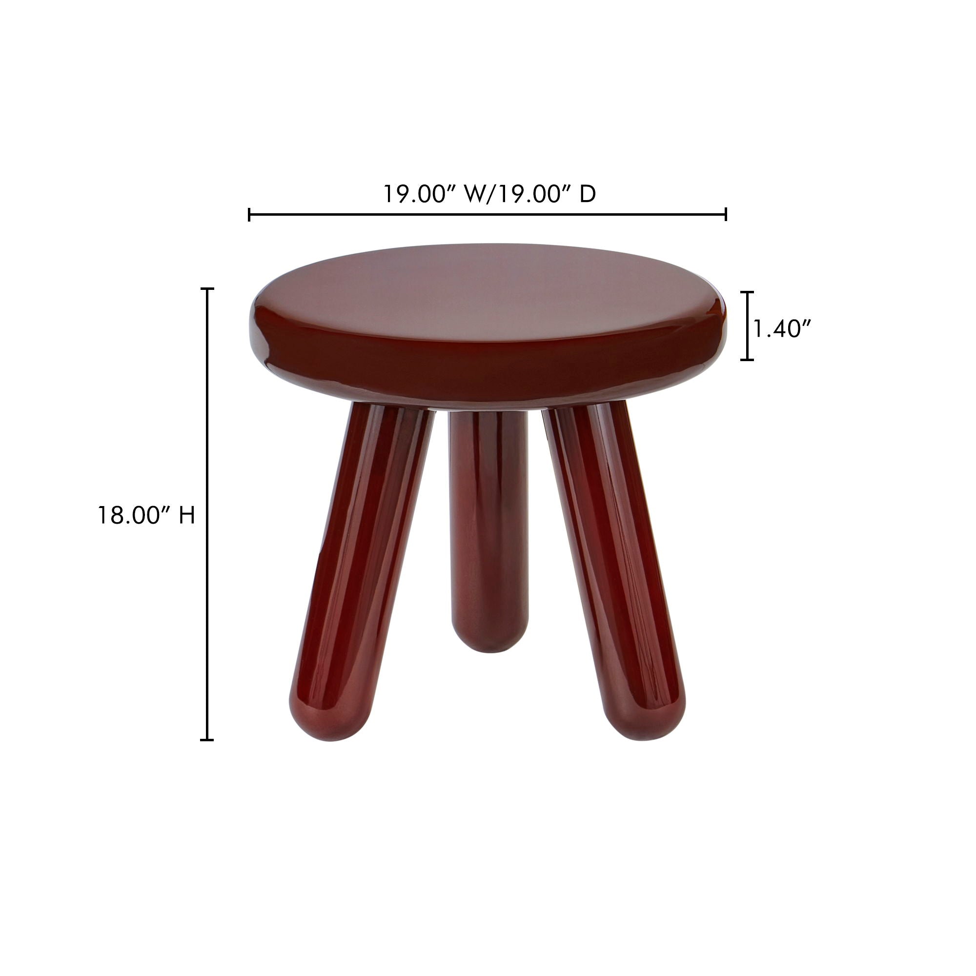 Joy - Accent Table - Dark Red