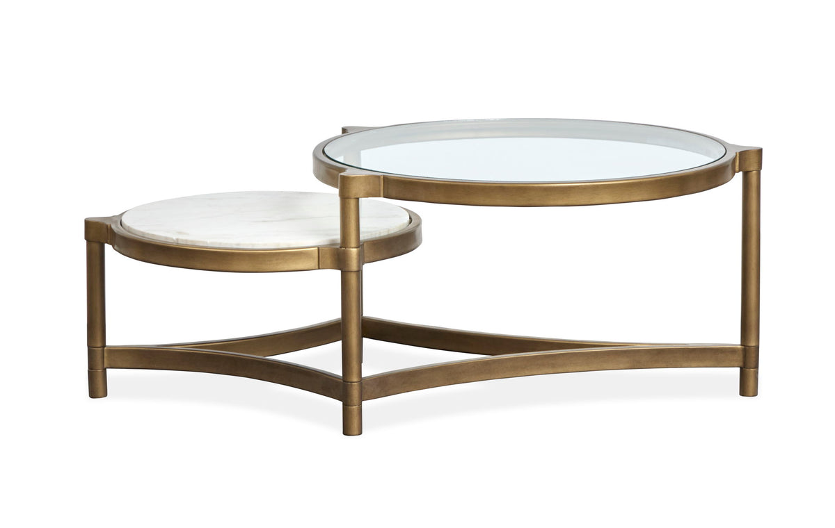 Cassidy - Shaped Cocktail Table - Aged Brass And Volakas Classic