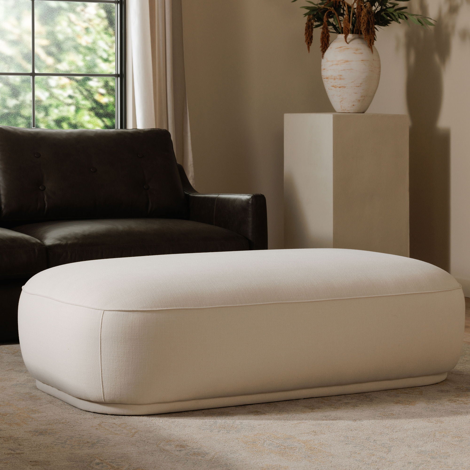 Marion - Rectangular Ottoman - White