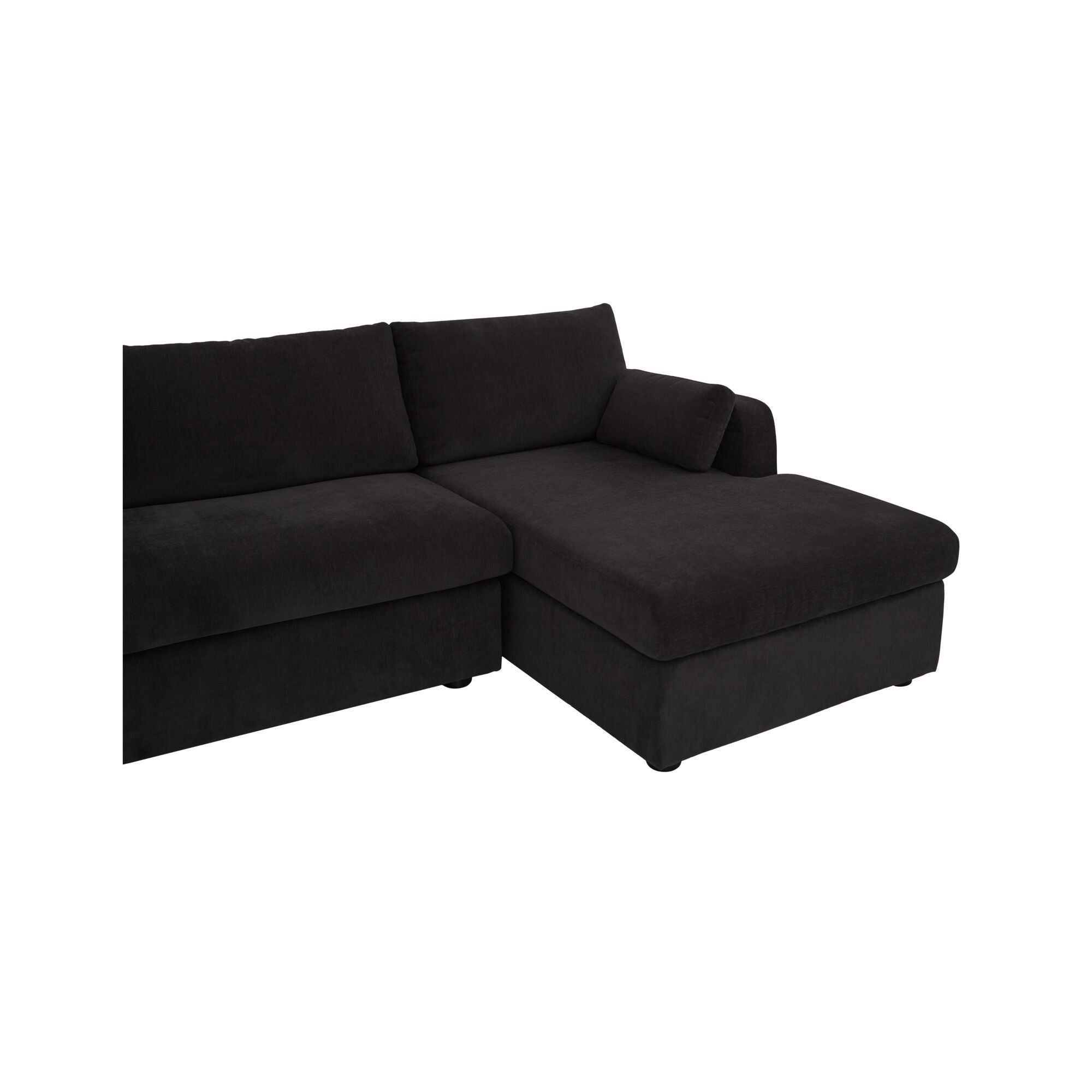 Burrow - Sleeper Sectional With Right Storage Chaise - Black