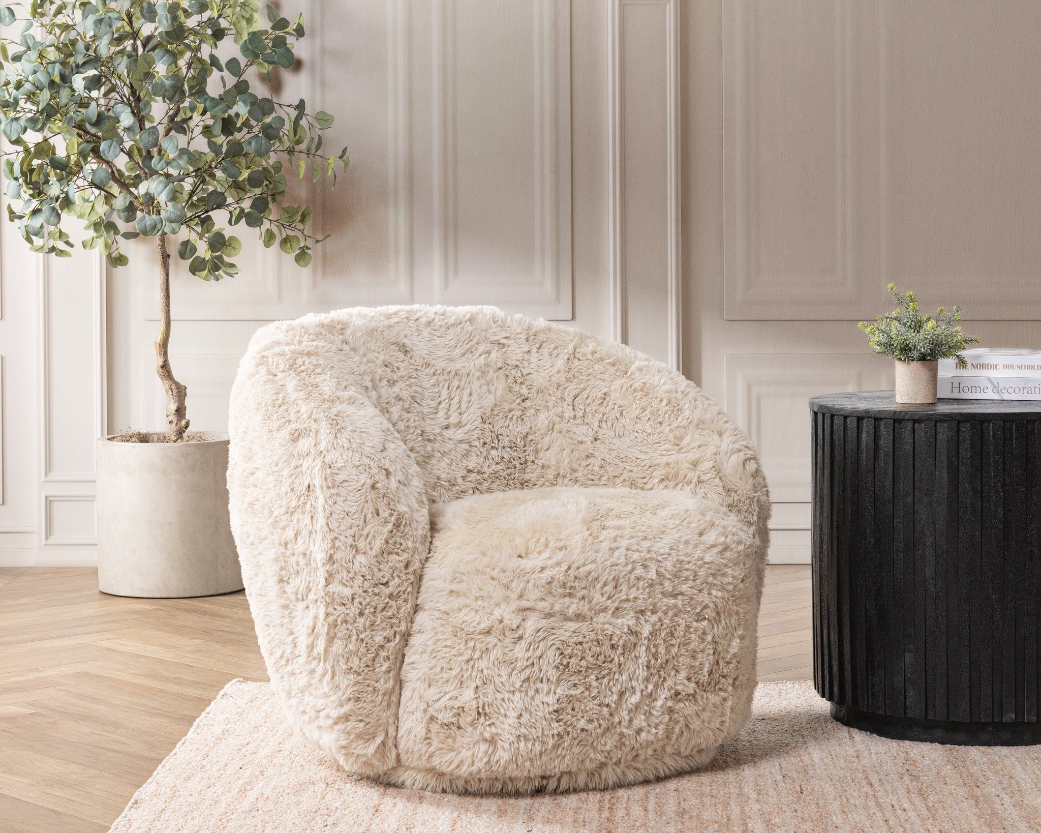 Adley - Plush Swivel Accent Chair - Sand