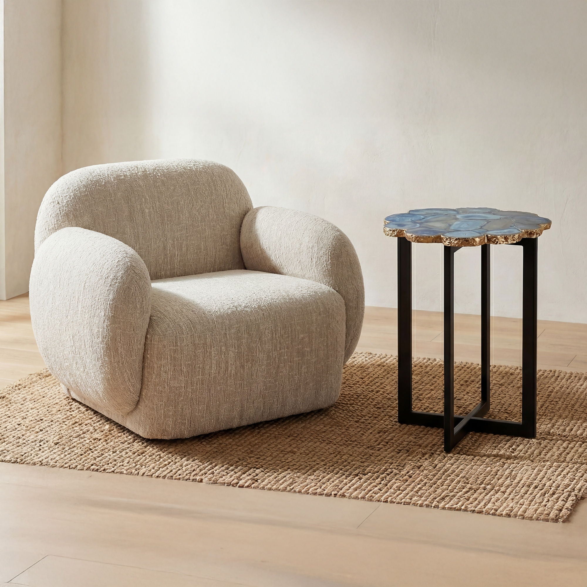 Azul - Agate Accent Table - Blue