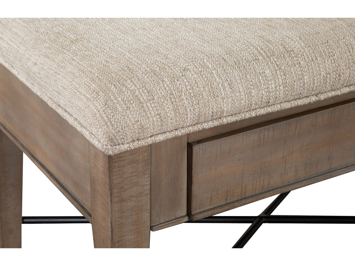 Paxton Place - Bench With Upholstered Seat - Dovetail Gray
