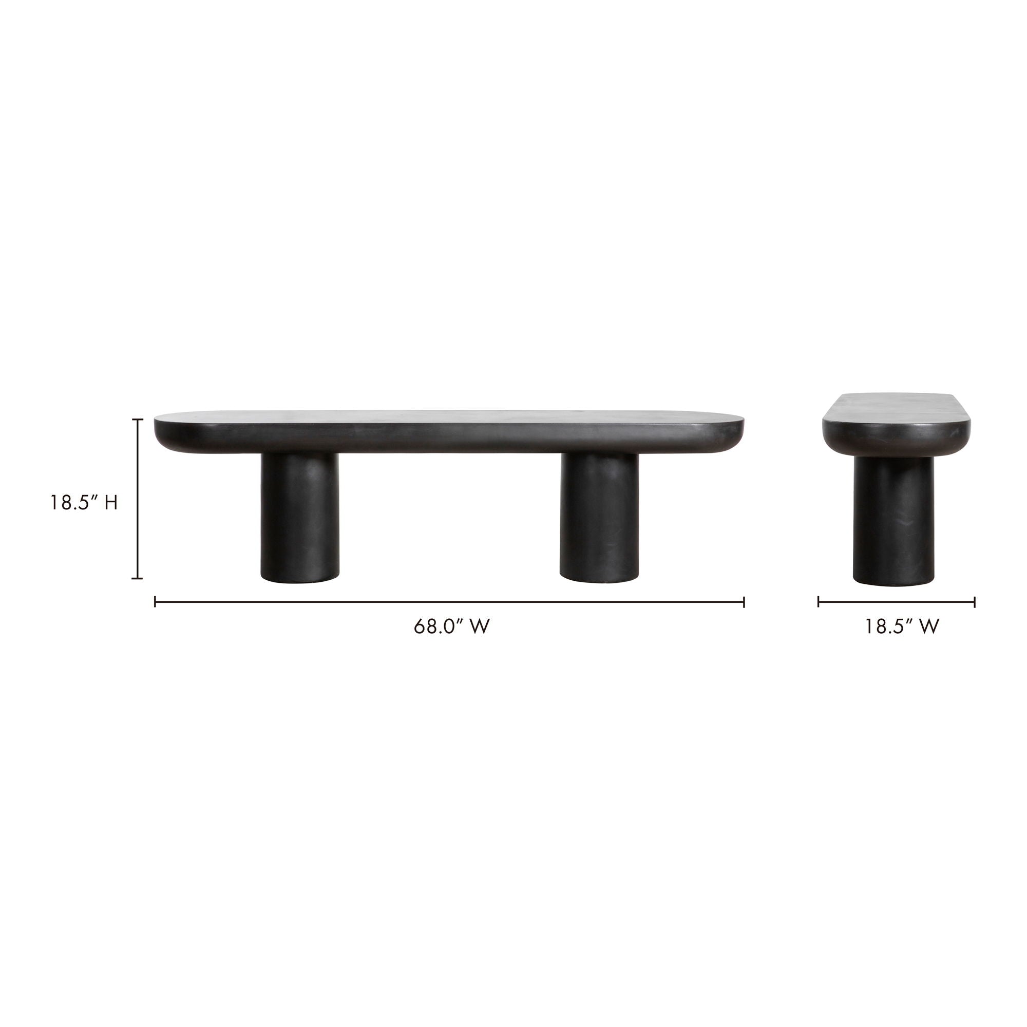 Rocca - Bench - Black - Concrete