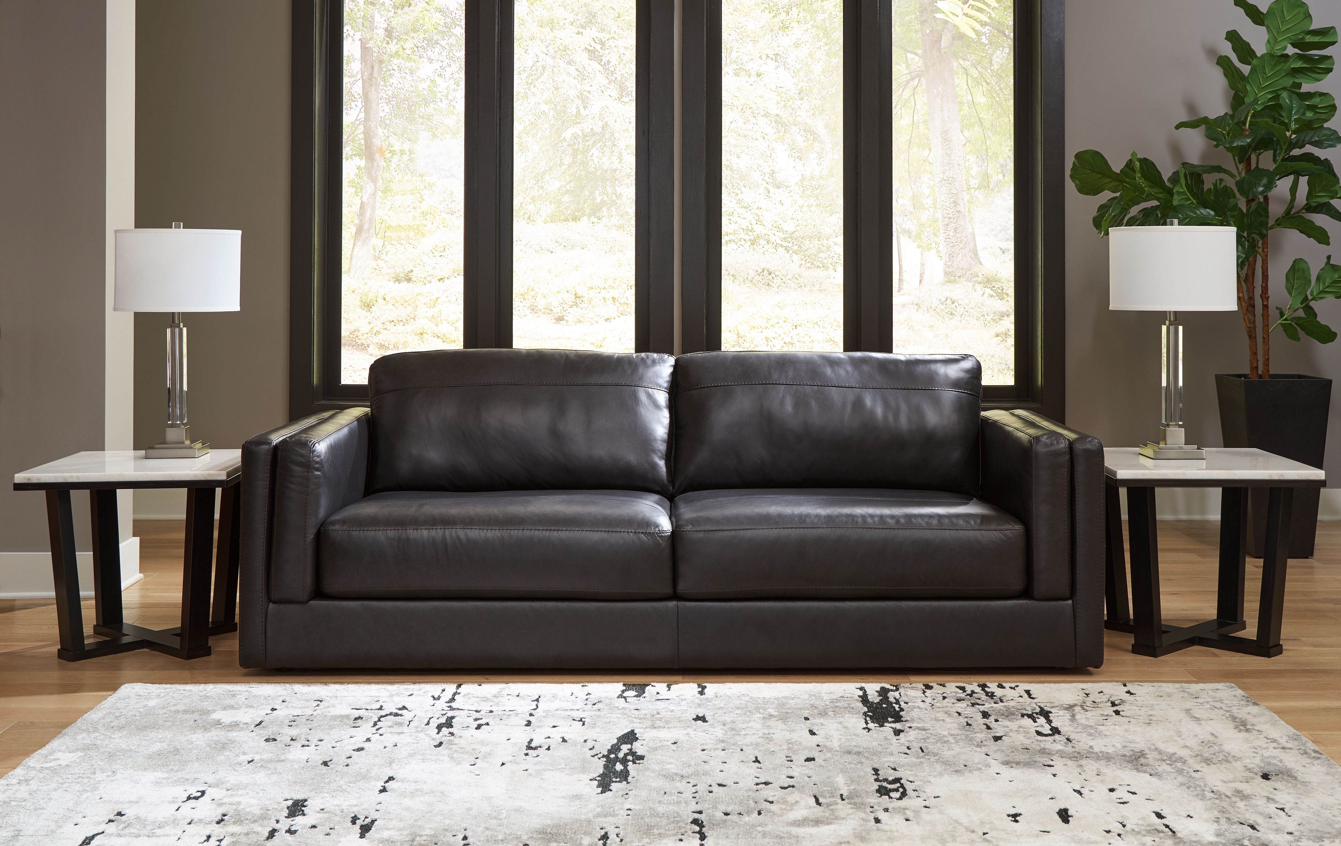 Amiata - Onyx - Sofa - Leather Match