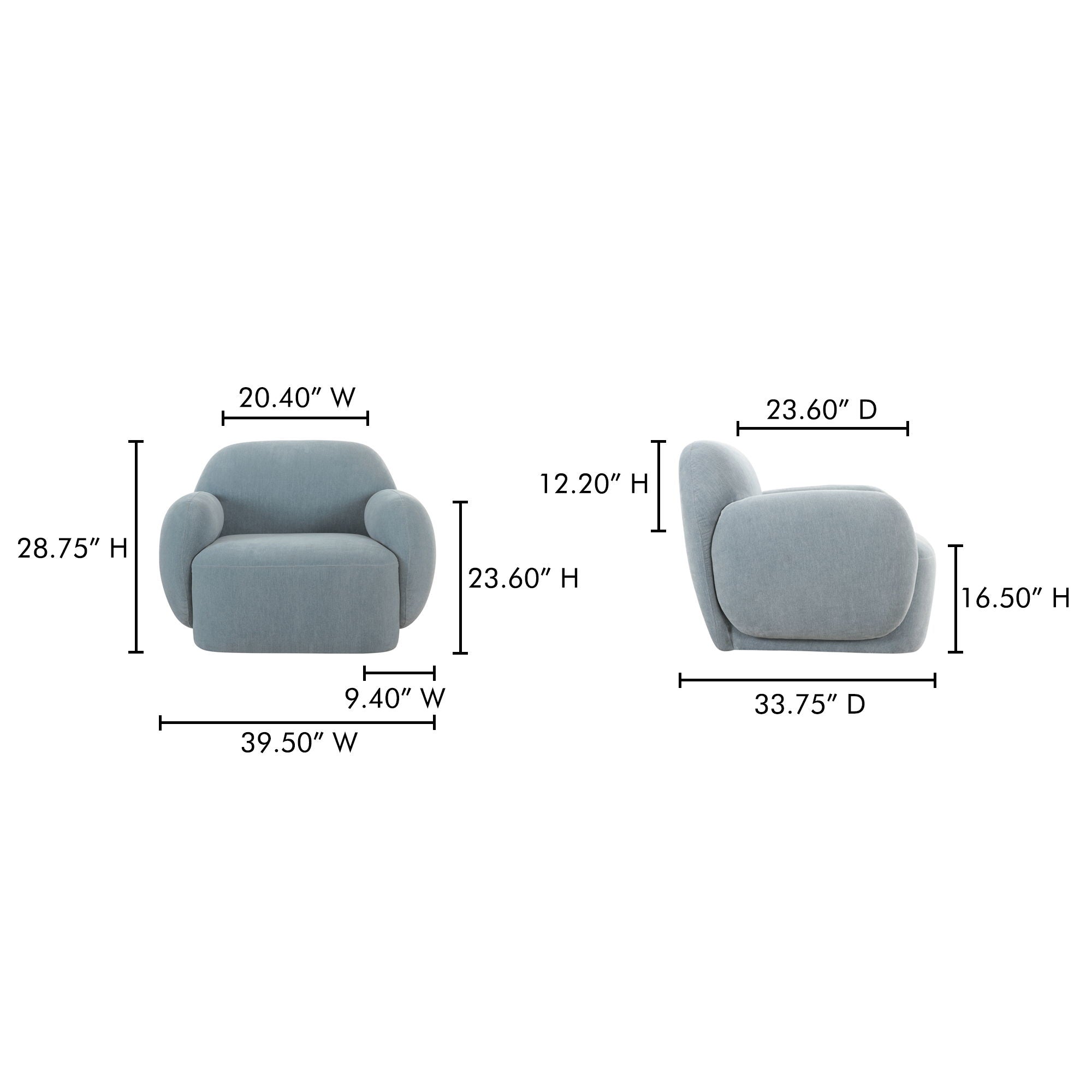 Hazel - Lounge Chair - Light Blue